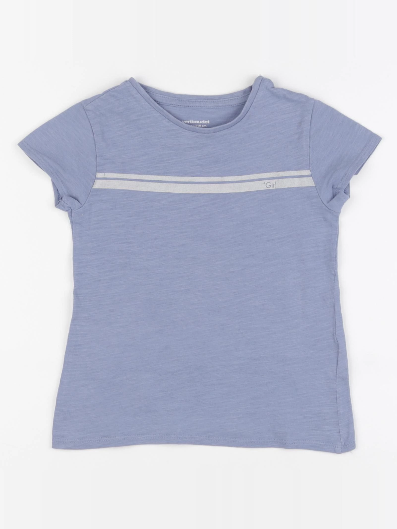 Vertbaudet - tee-shirt bleu, argent - 5 ans