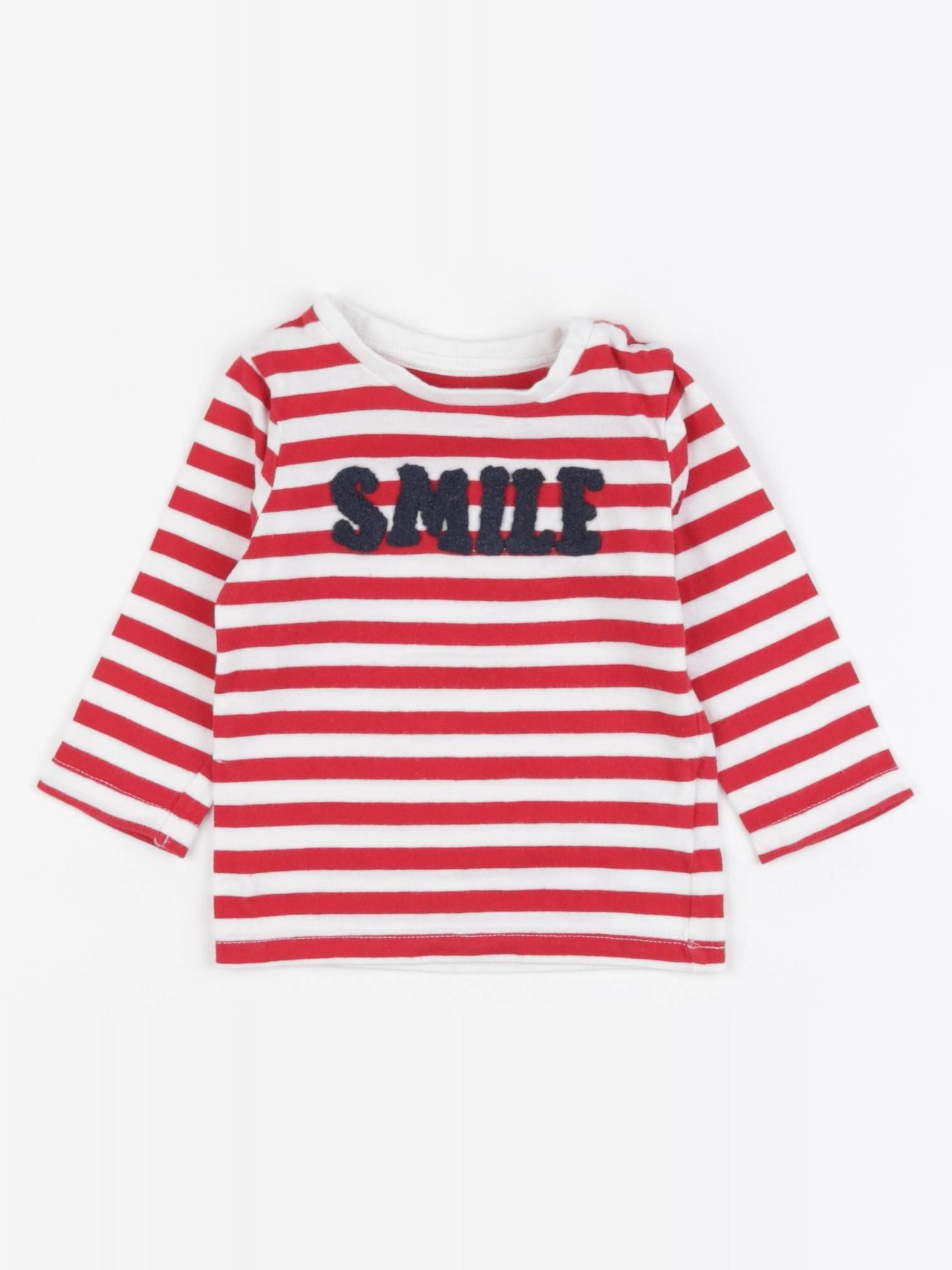 Vertbaudet - tee-shirt blanc, rouge - 6 mois