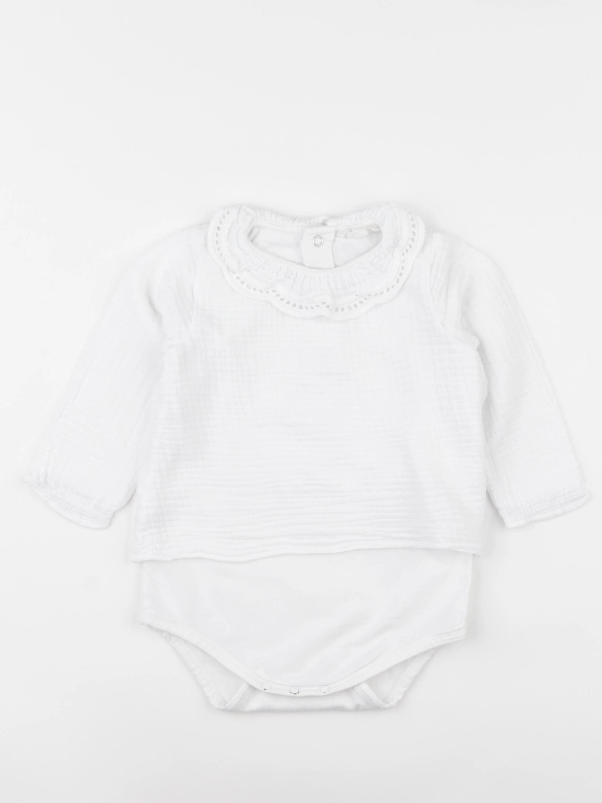 Buissonnière - body blouse blanc - 24 mois