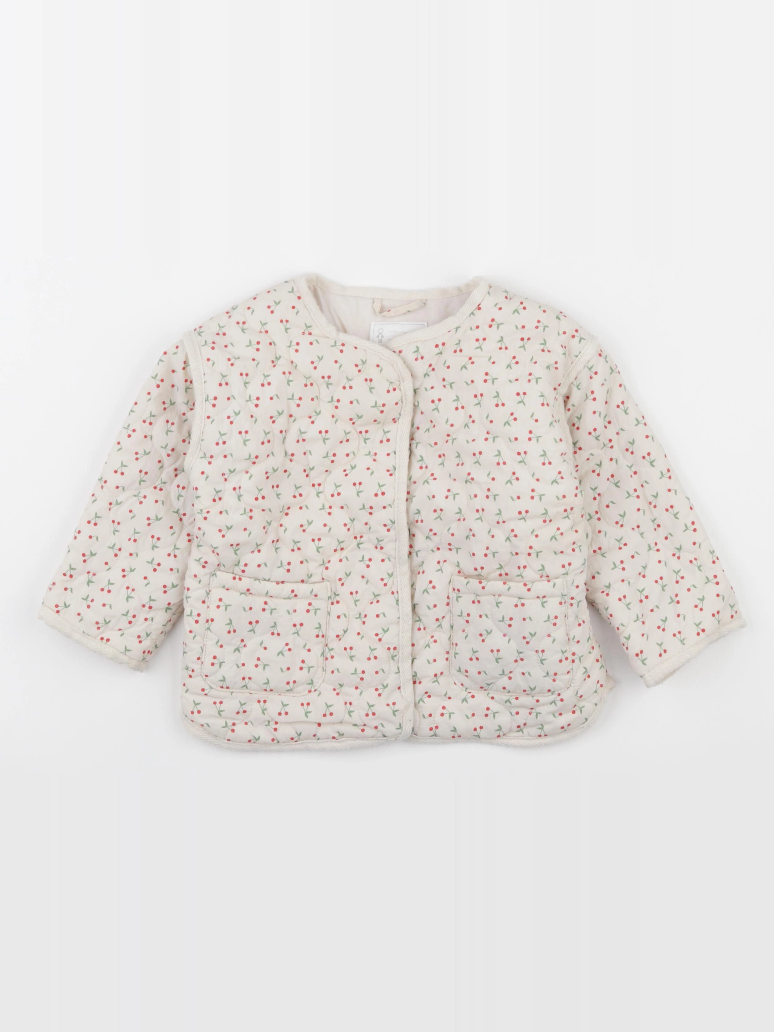 Vertbaudet - veste beige, rouge - 24 mois