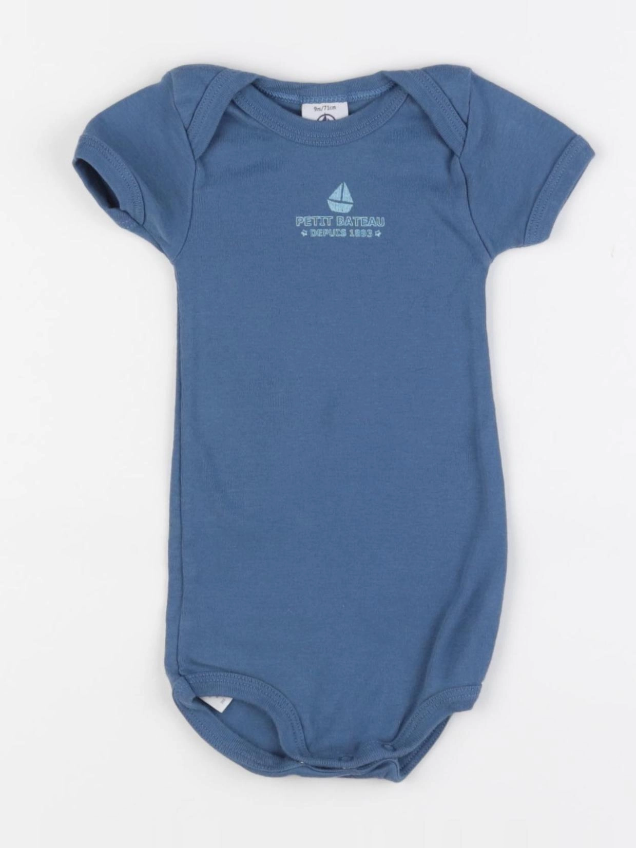 Petit Bateau - body bleu - 9 mois