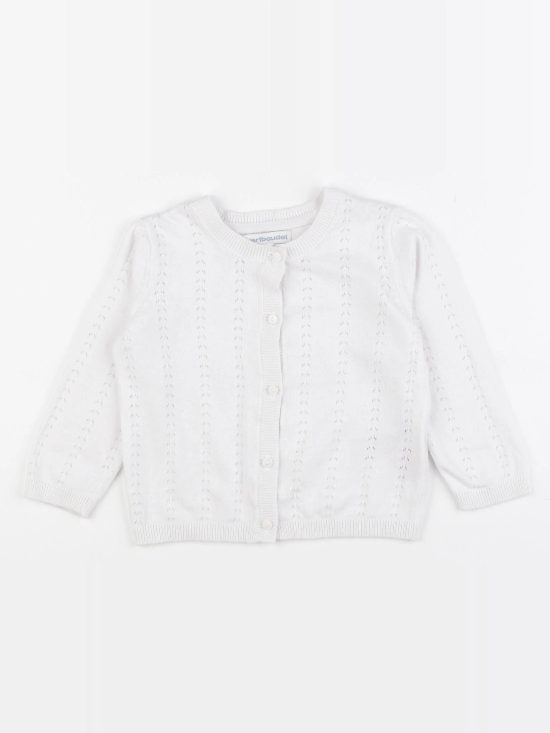 Vertbaudet - gilet blanc - 9 mois
