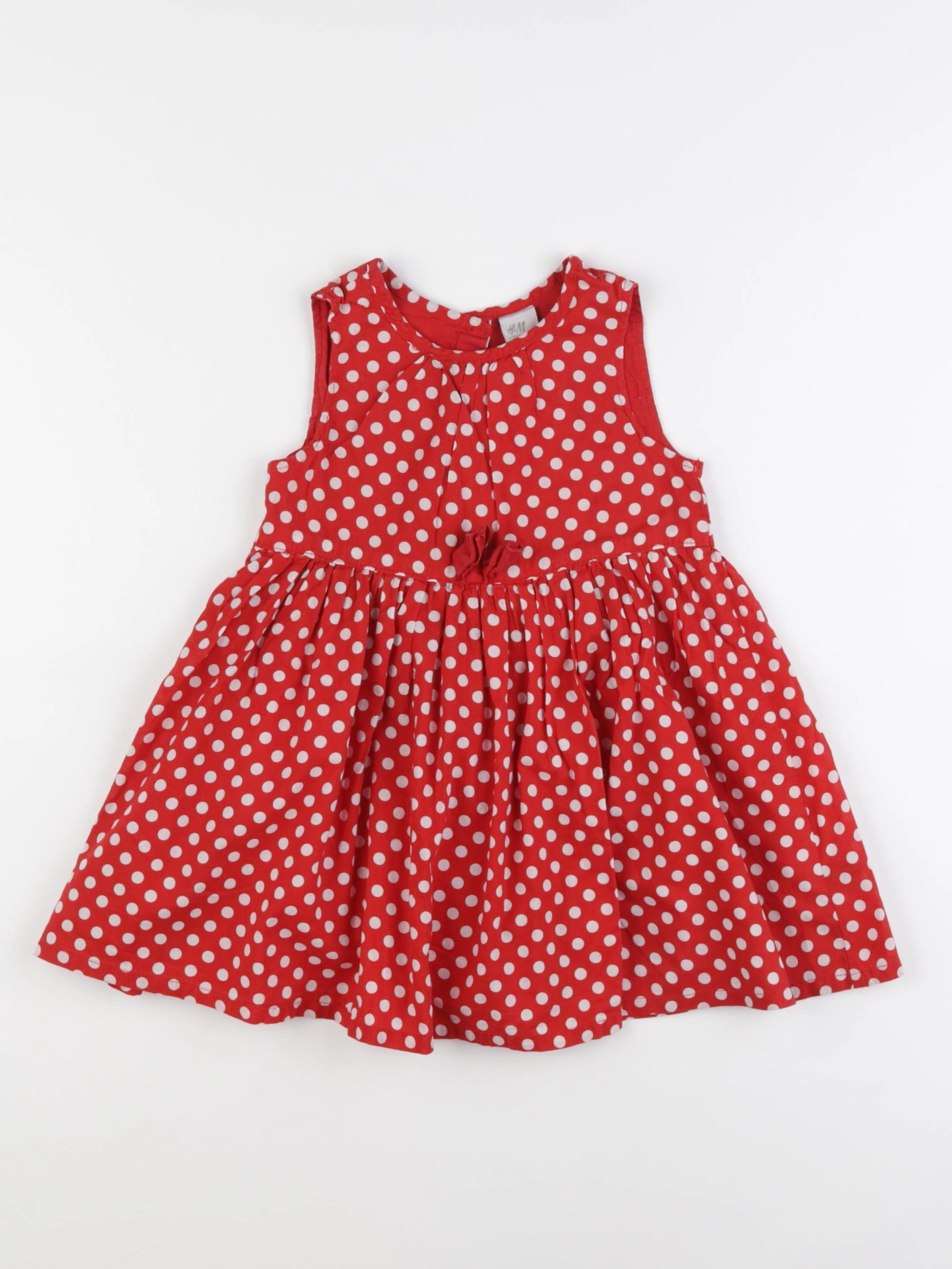 H&M - robe rouge, blanc - 18/24 mois
