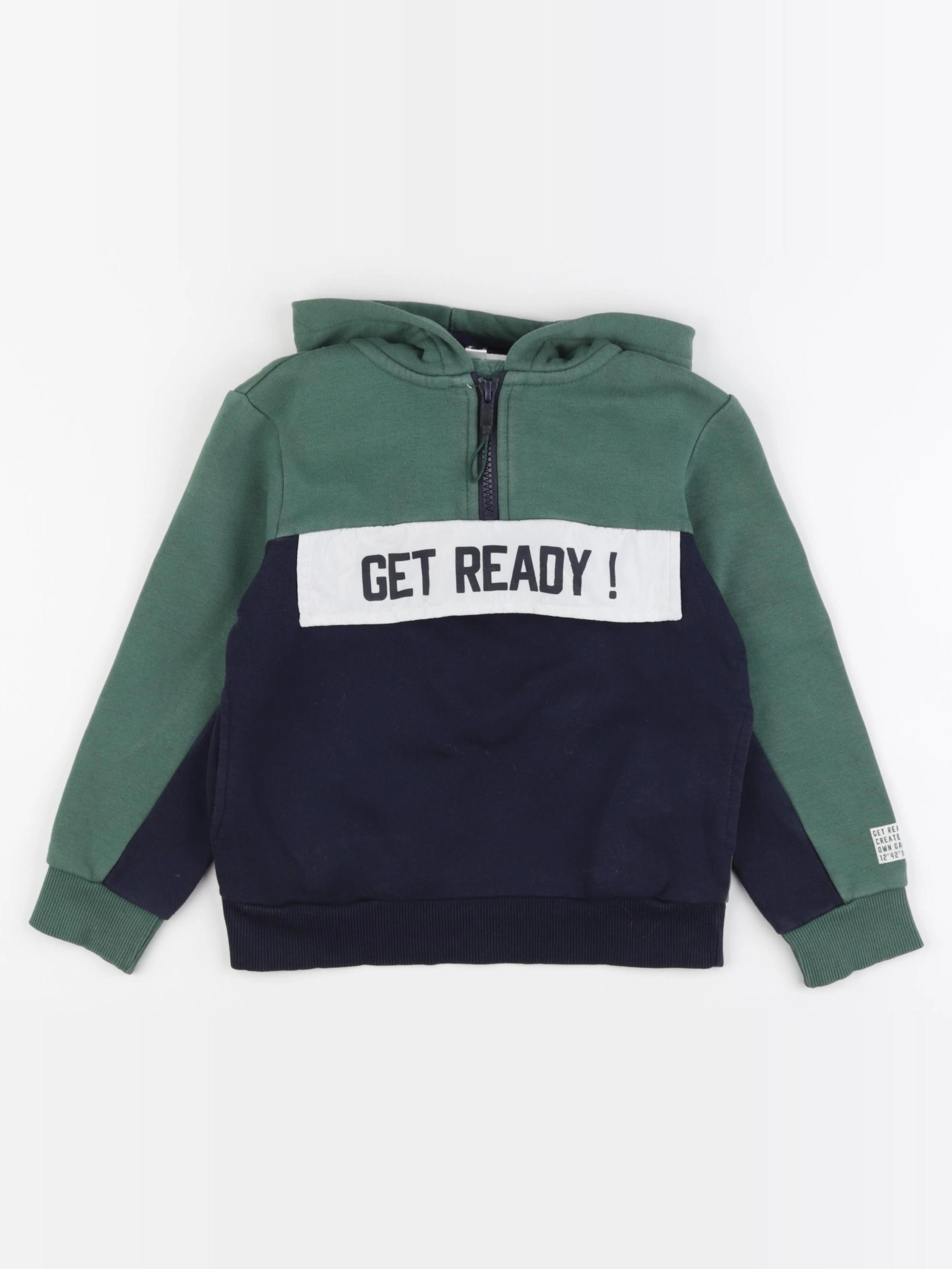 Vertbaudet - sweat bleu, vert - 6 ans