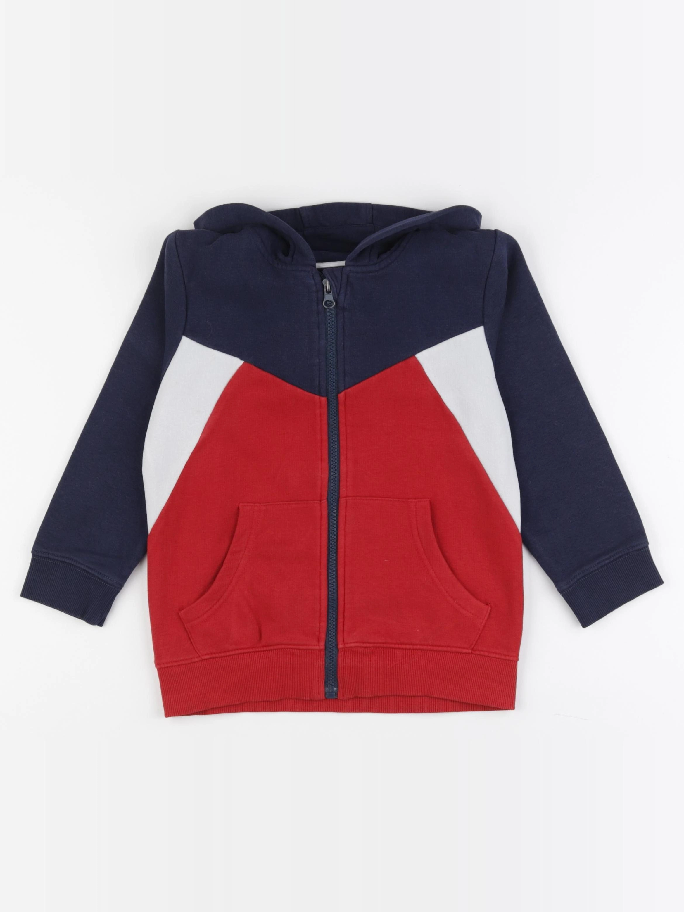Vertbaudet - sweat bleu, rouge - 6 ans