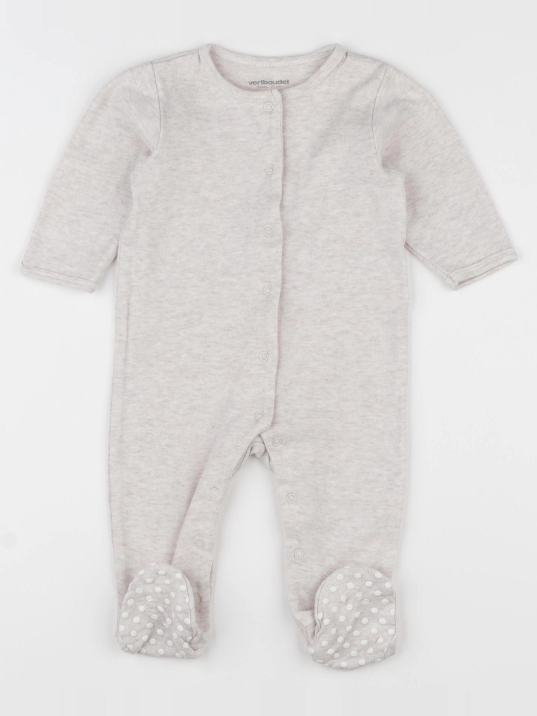 Vertbaudet - pyjama coton beige - 9 mois