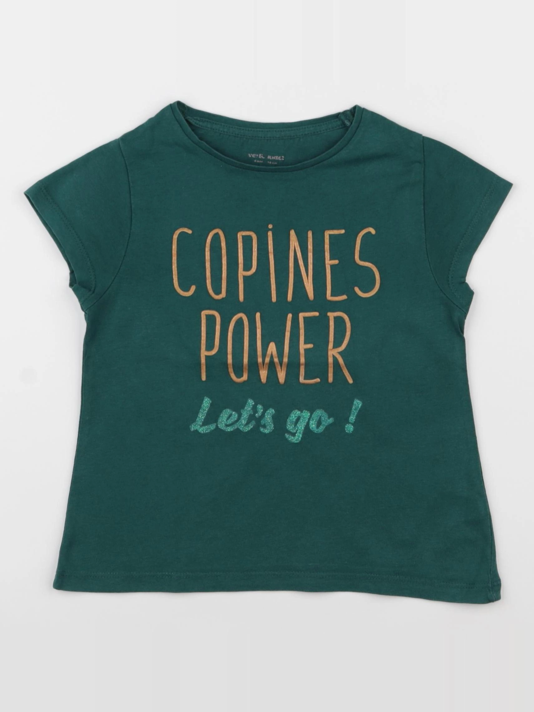 Vertbaudet - tee-shirt or, vert - 6 ans