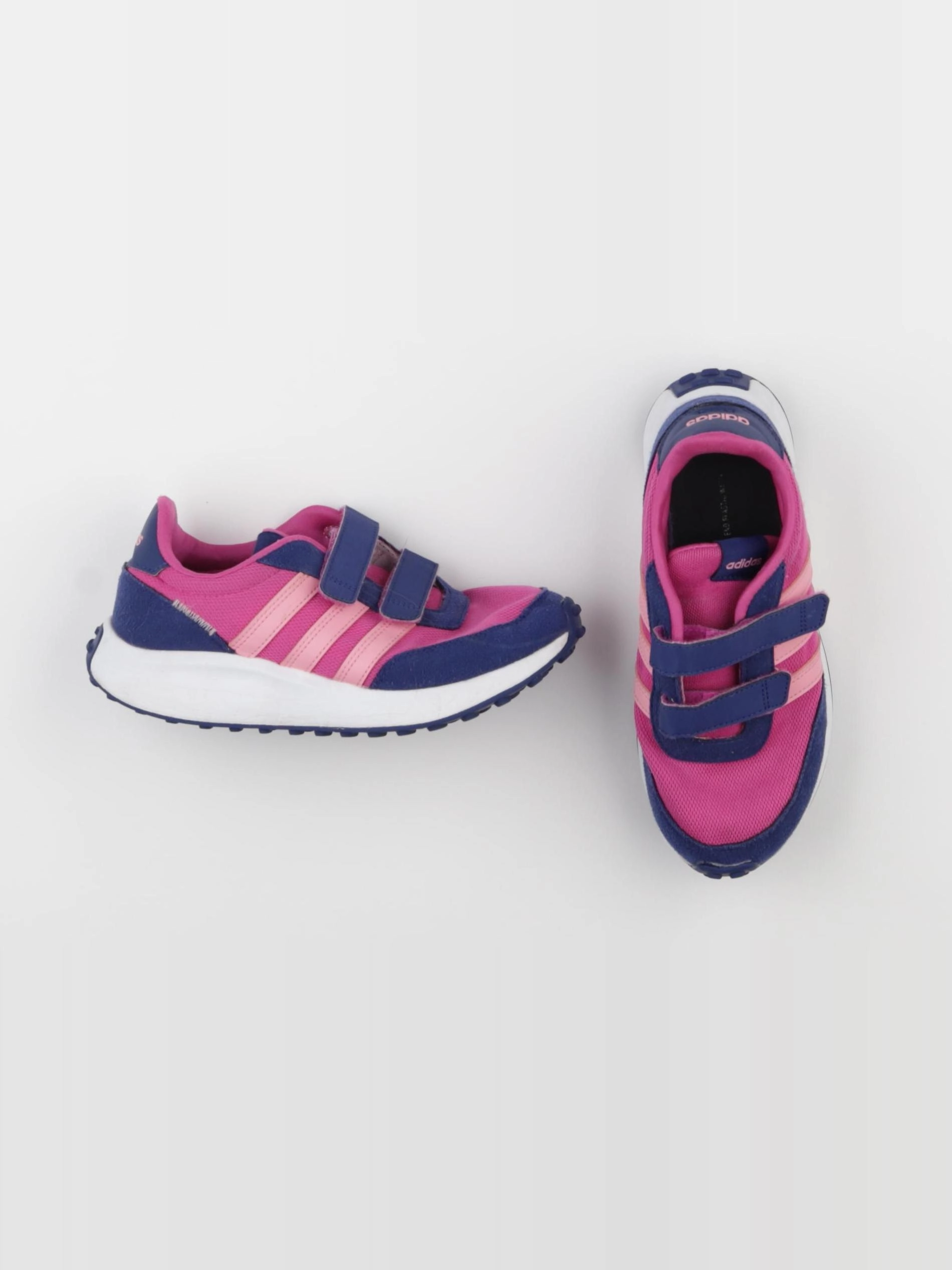 Adidas - tennis à scratch/ lacets rose, bleu - pointure 35