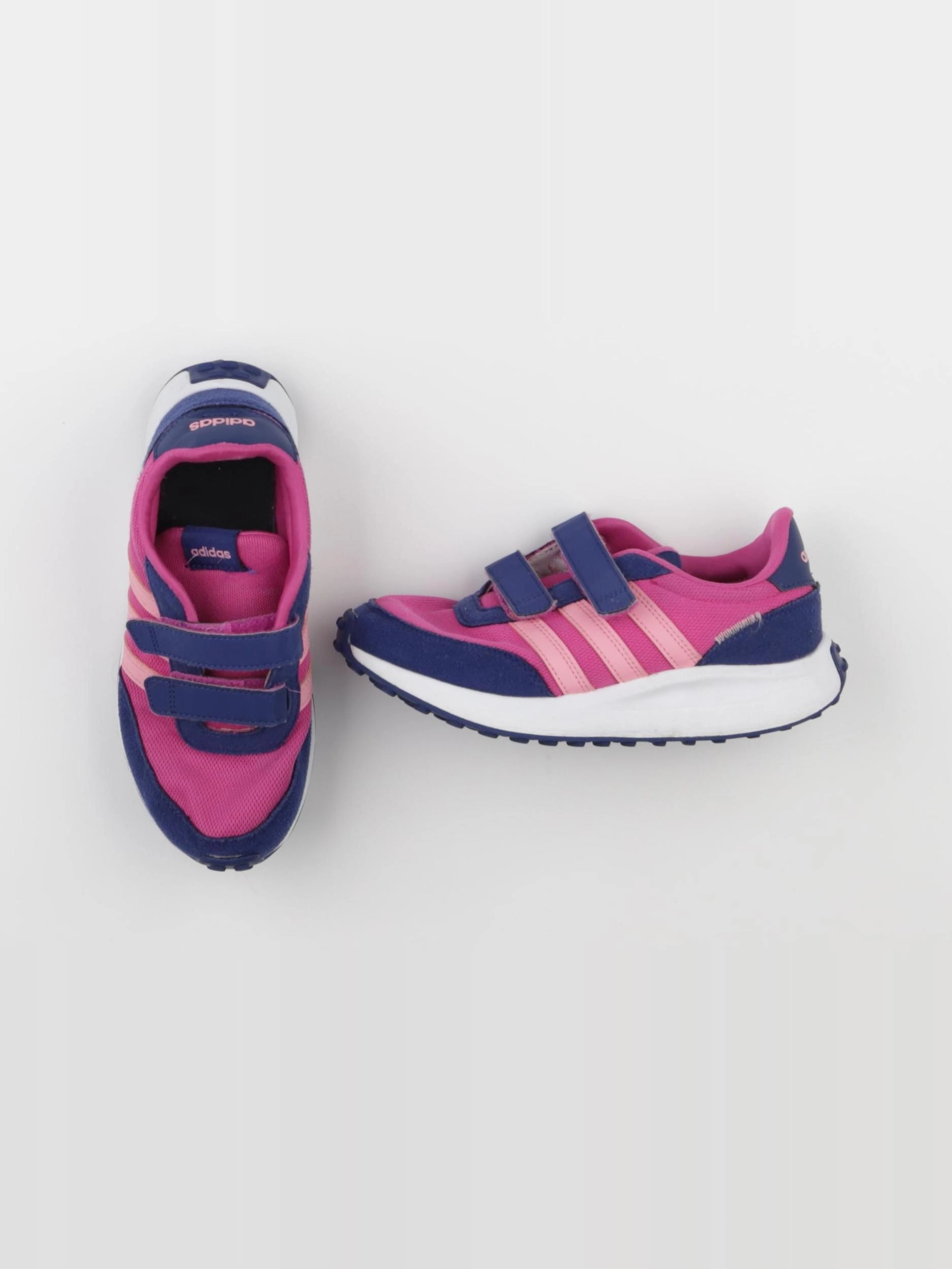 Adidas - tennis à scratch/ lacets rose, bleu - pointure 35