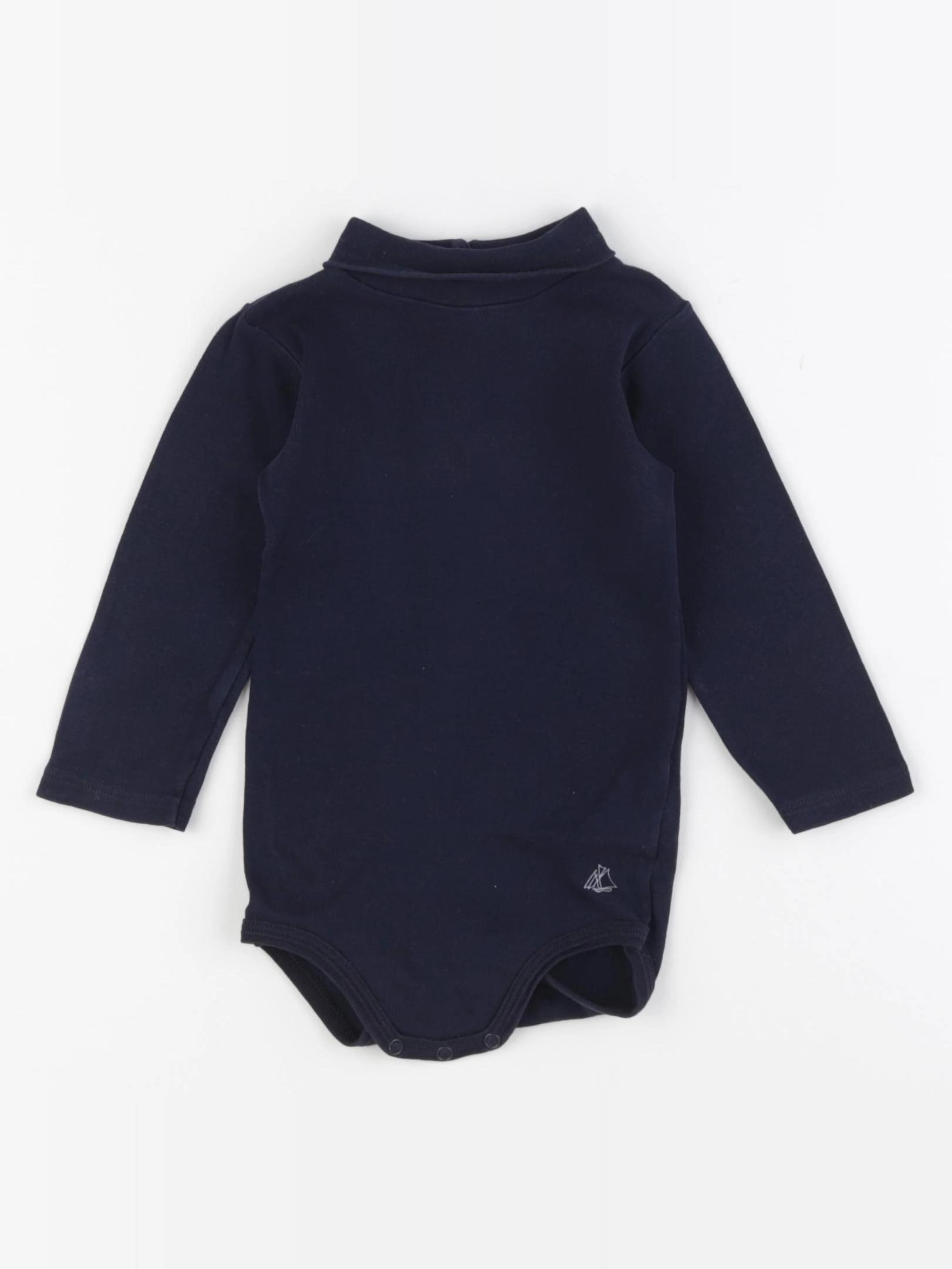 Petit Bateau - body à col bleu - 12 mois