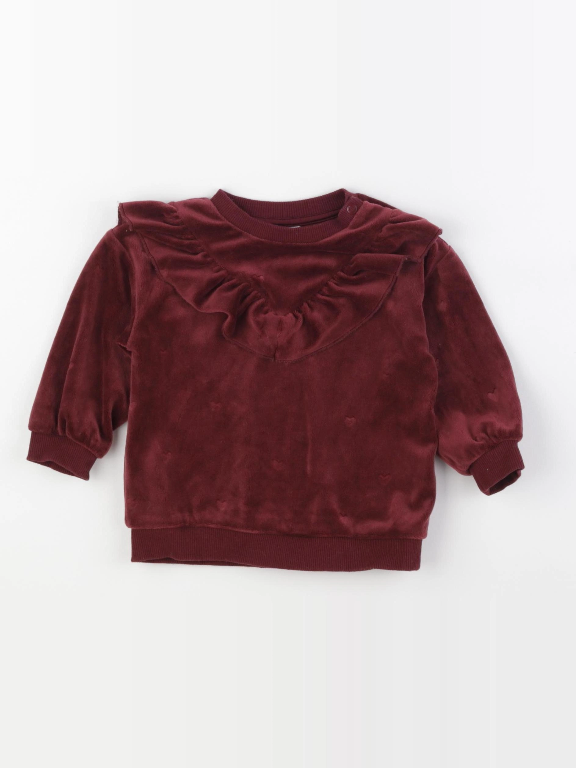 H&M - pull rouge - 6/9 mois