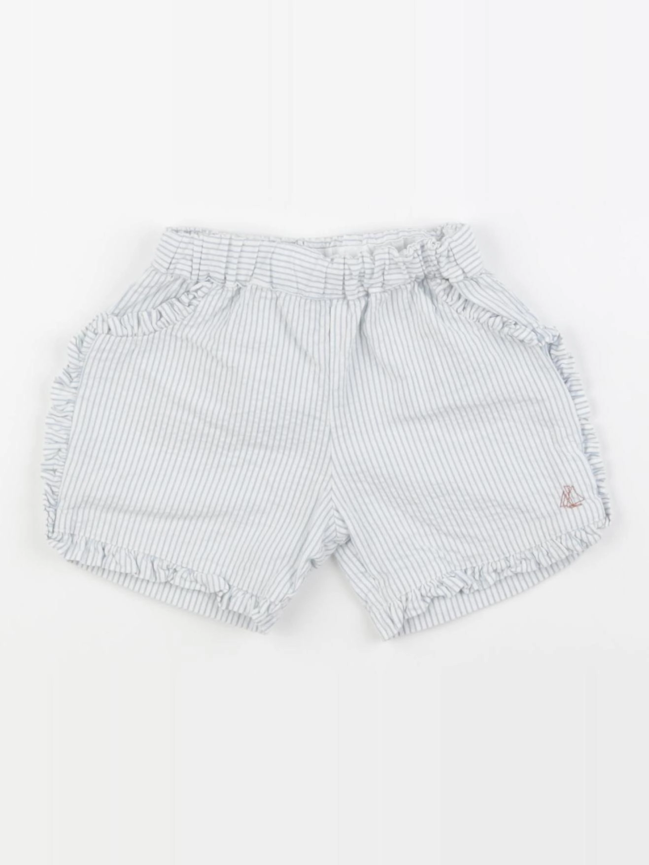 Petit Bateau - short bleu, blanc - 18 mois