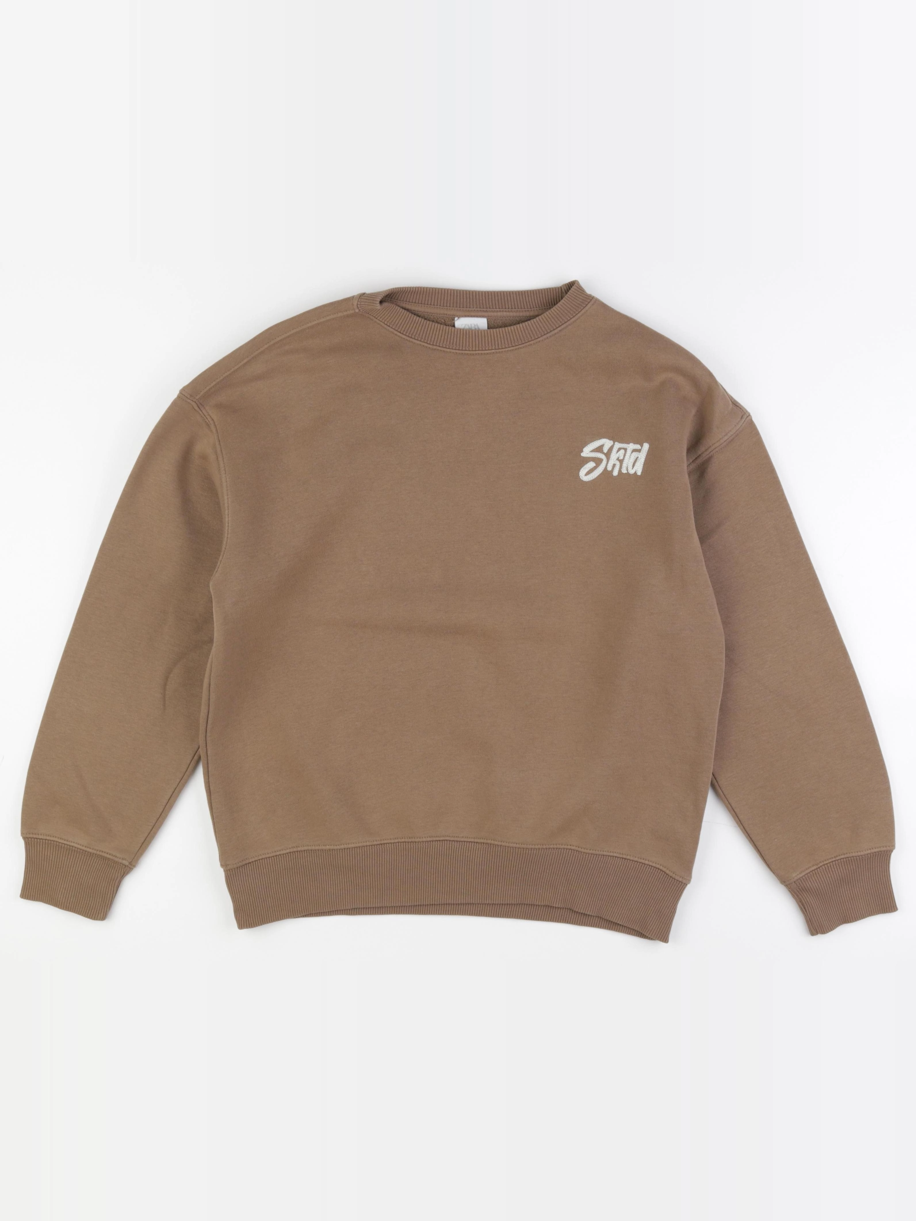 Zara - sweat imprimé au dos marron - 11/12 ans