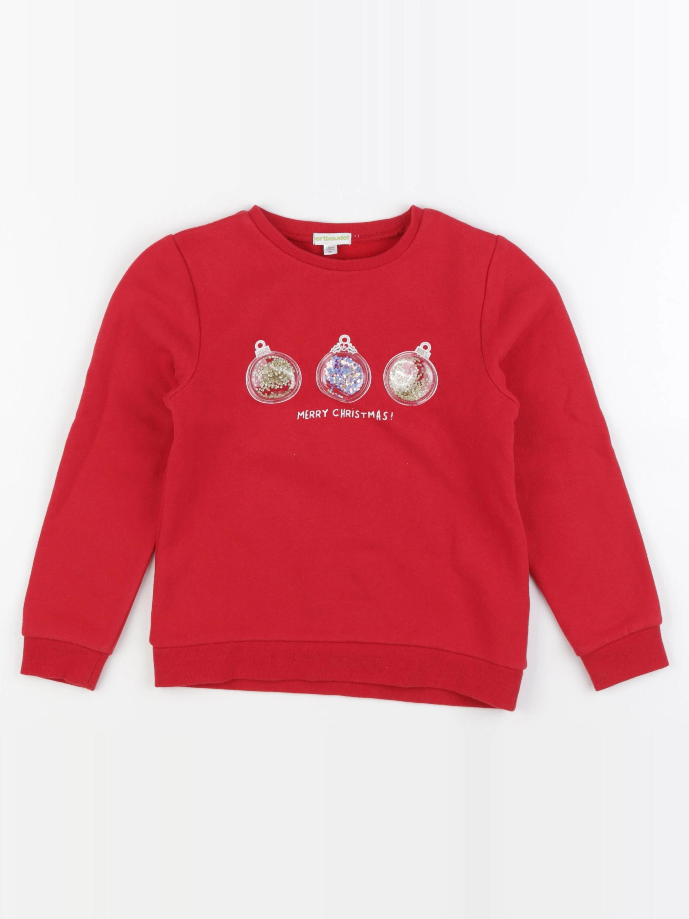 Vertbaudet - sweat rouge - 8 ans