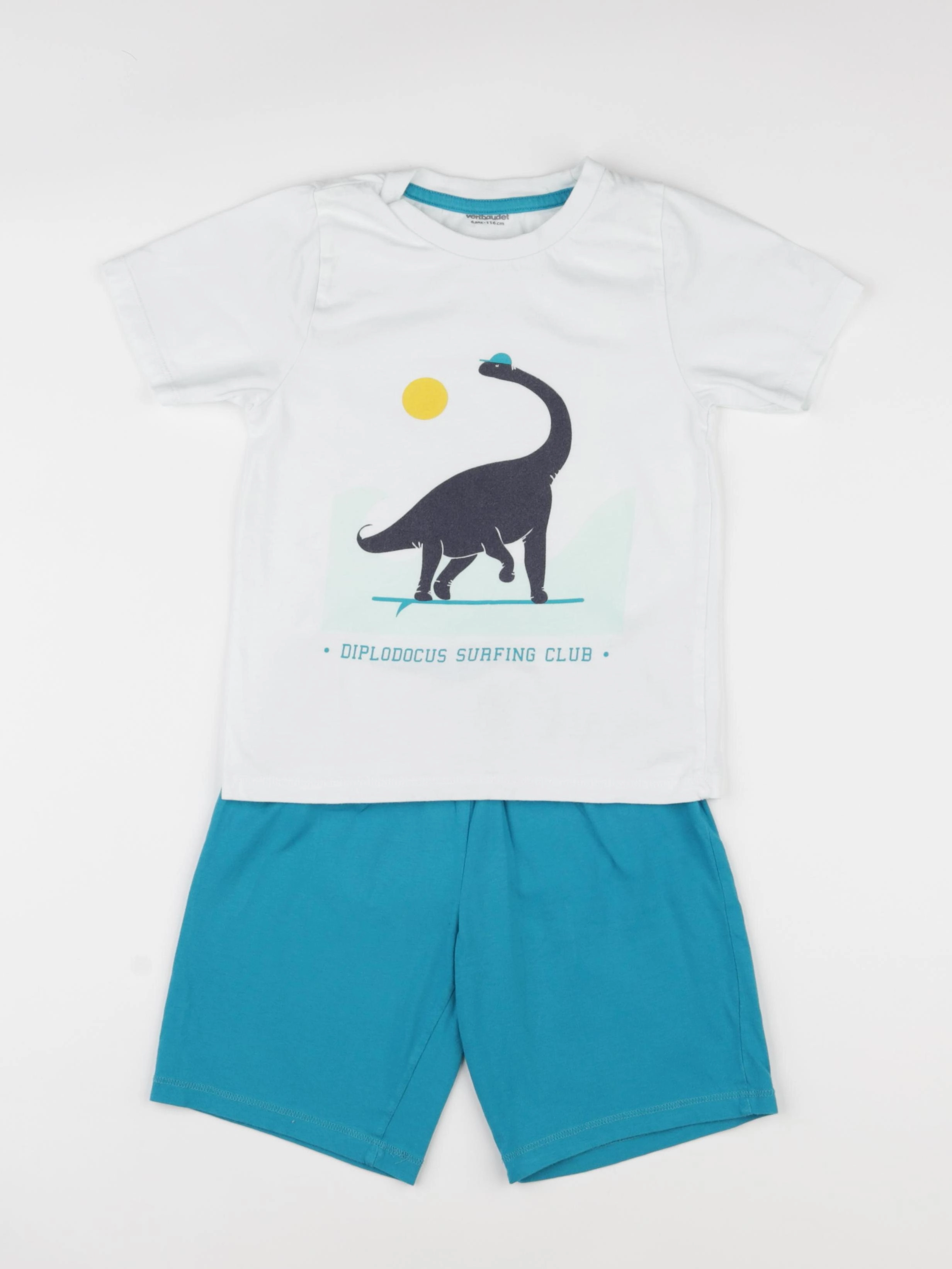 Vertbaudet - pyjama coton gris, bleu, blanc - 8 ans