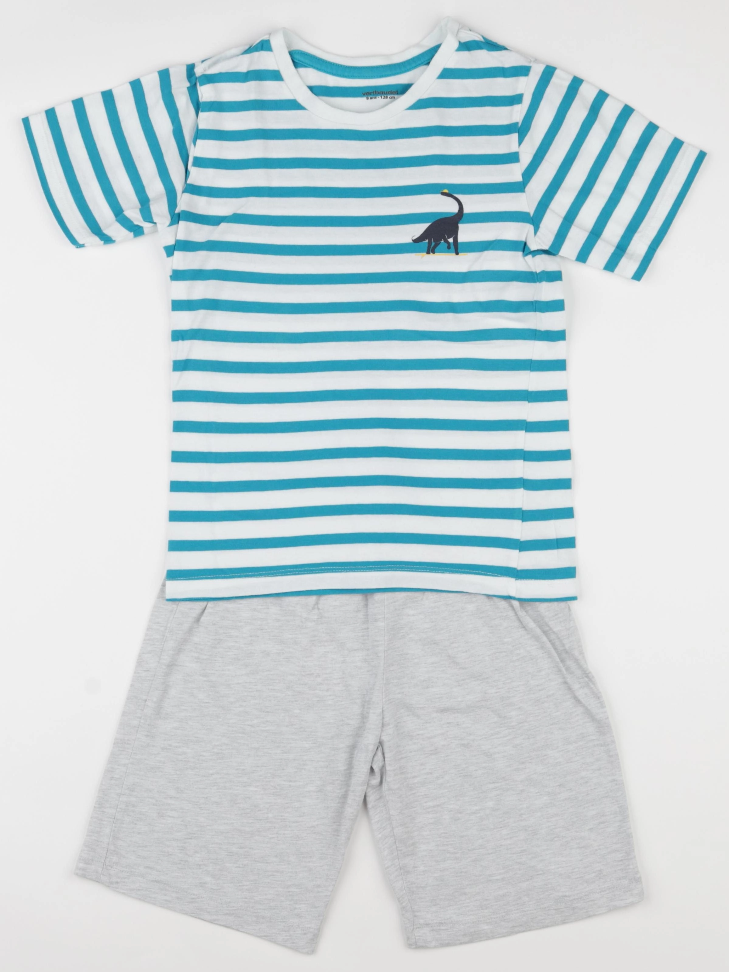 Vertbaudet - pyjama coton bleu, gris - 8 ans