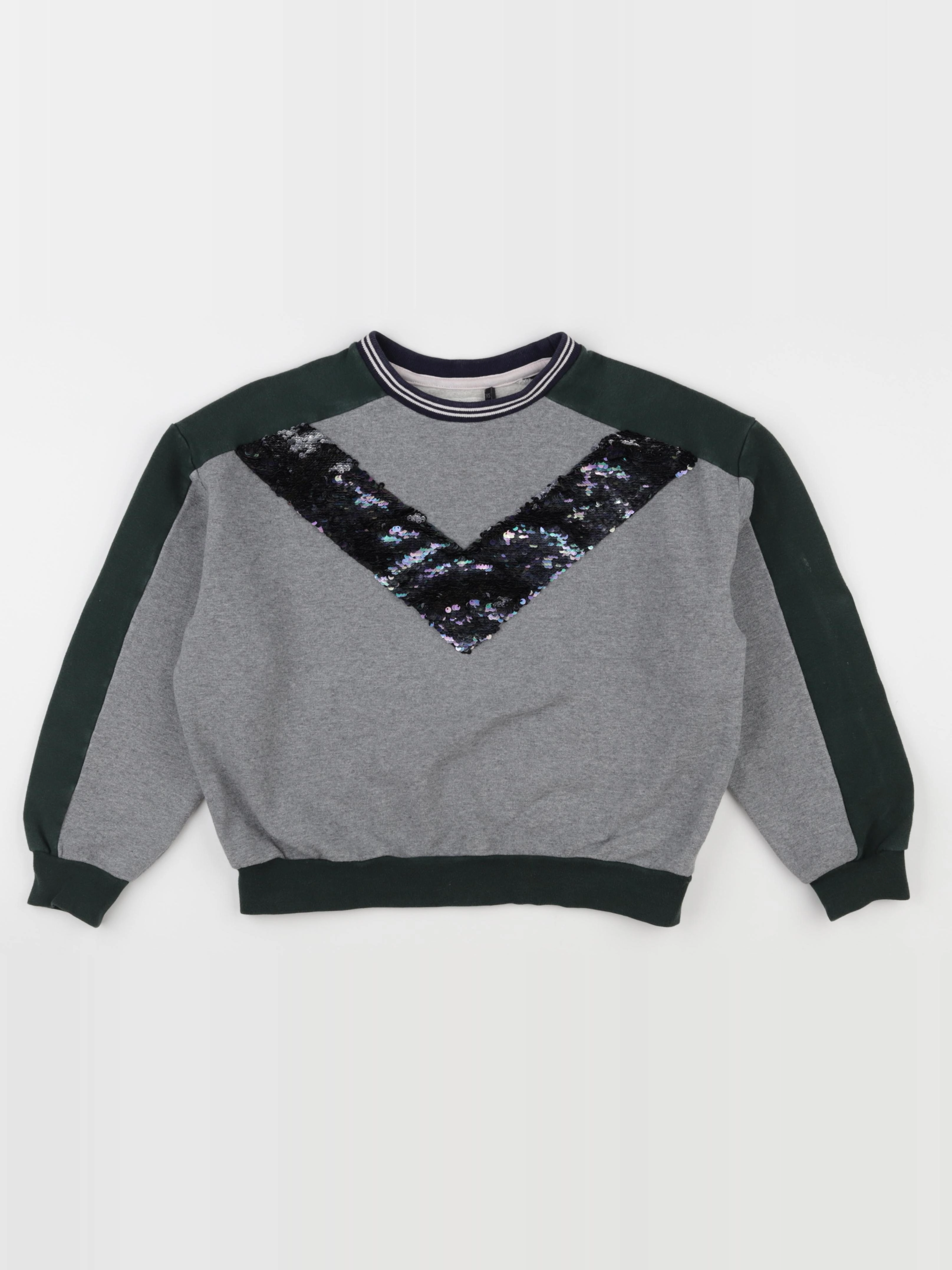 IKKS - sweat gris, vert - 12 ans
