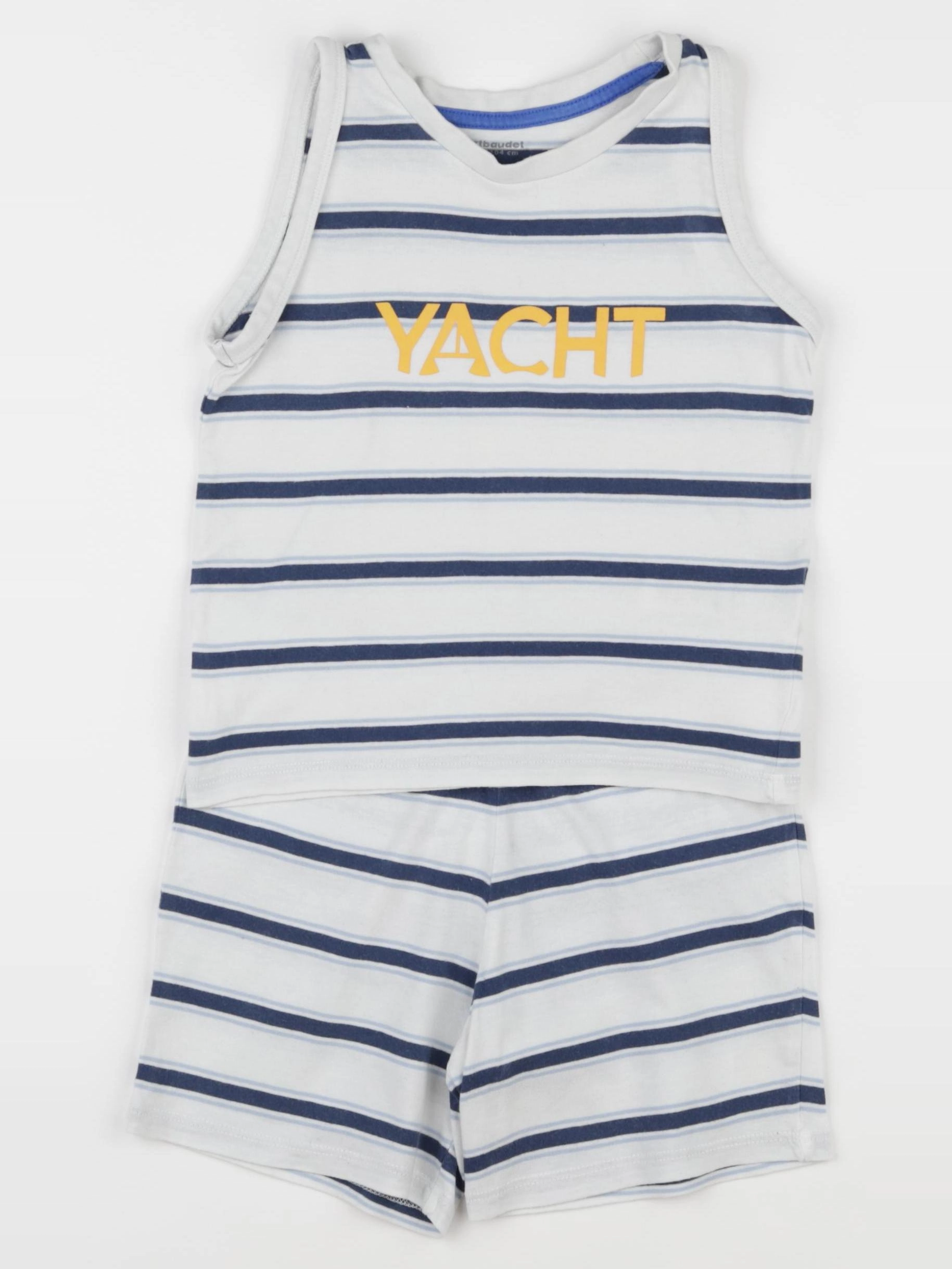 Vertbaudet - pyjama coton blanc, bleu - 4 ans