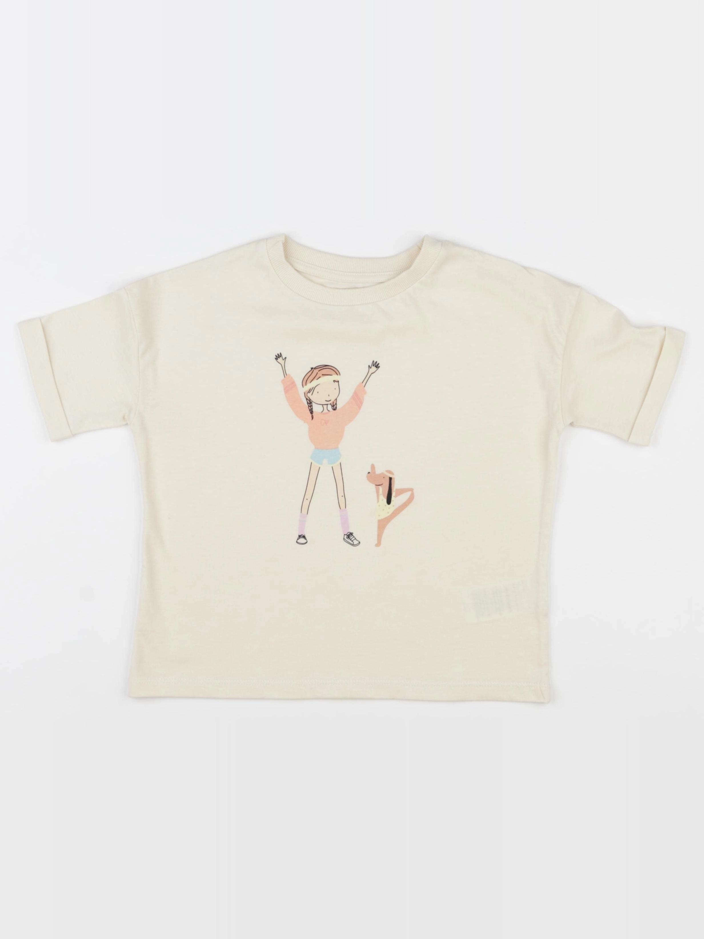 Vertbaudet - tee-shirt beige - 4 ans