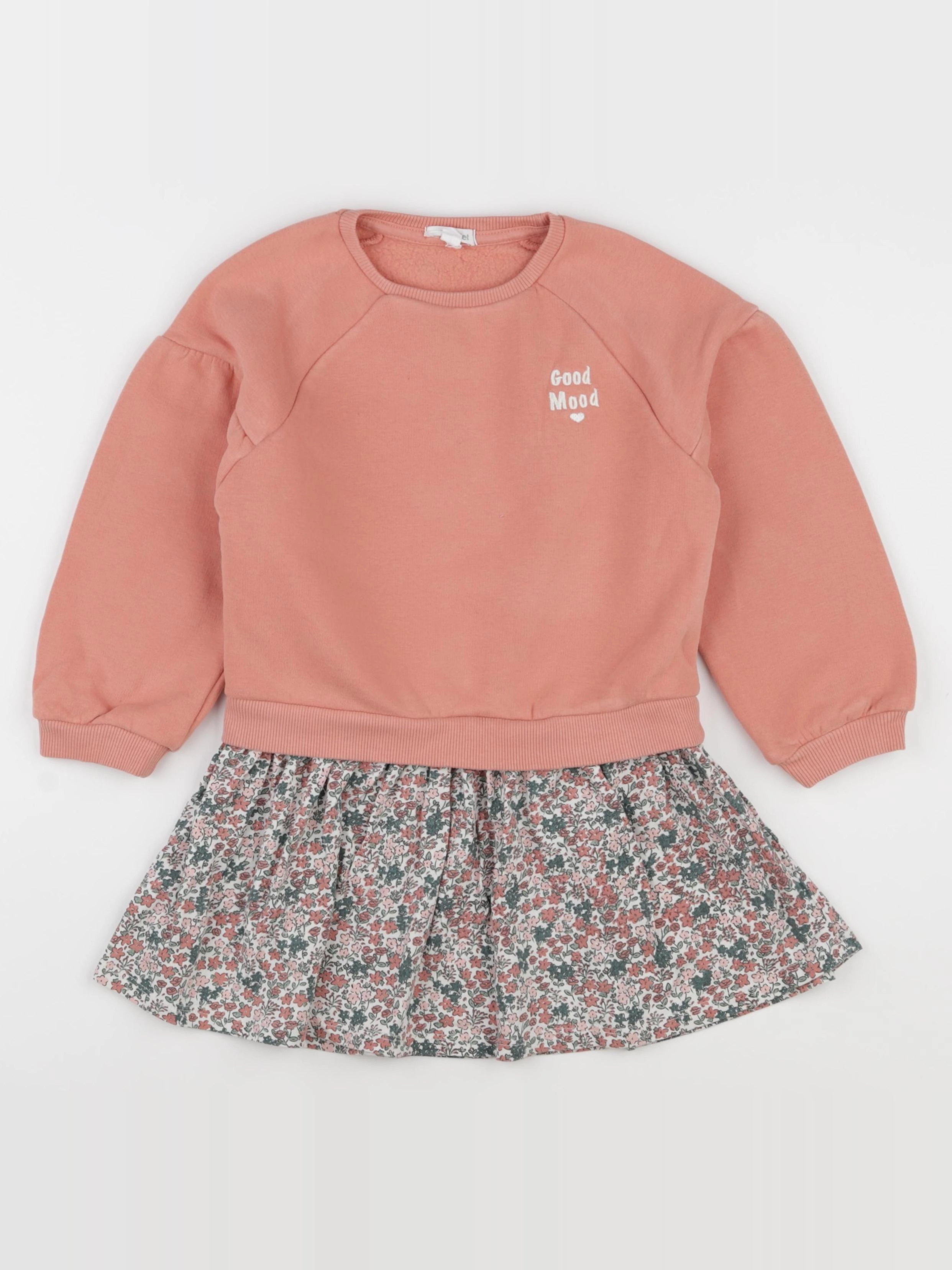 Vertbaudet - robe rose, vert - 4 ans