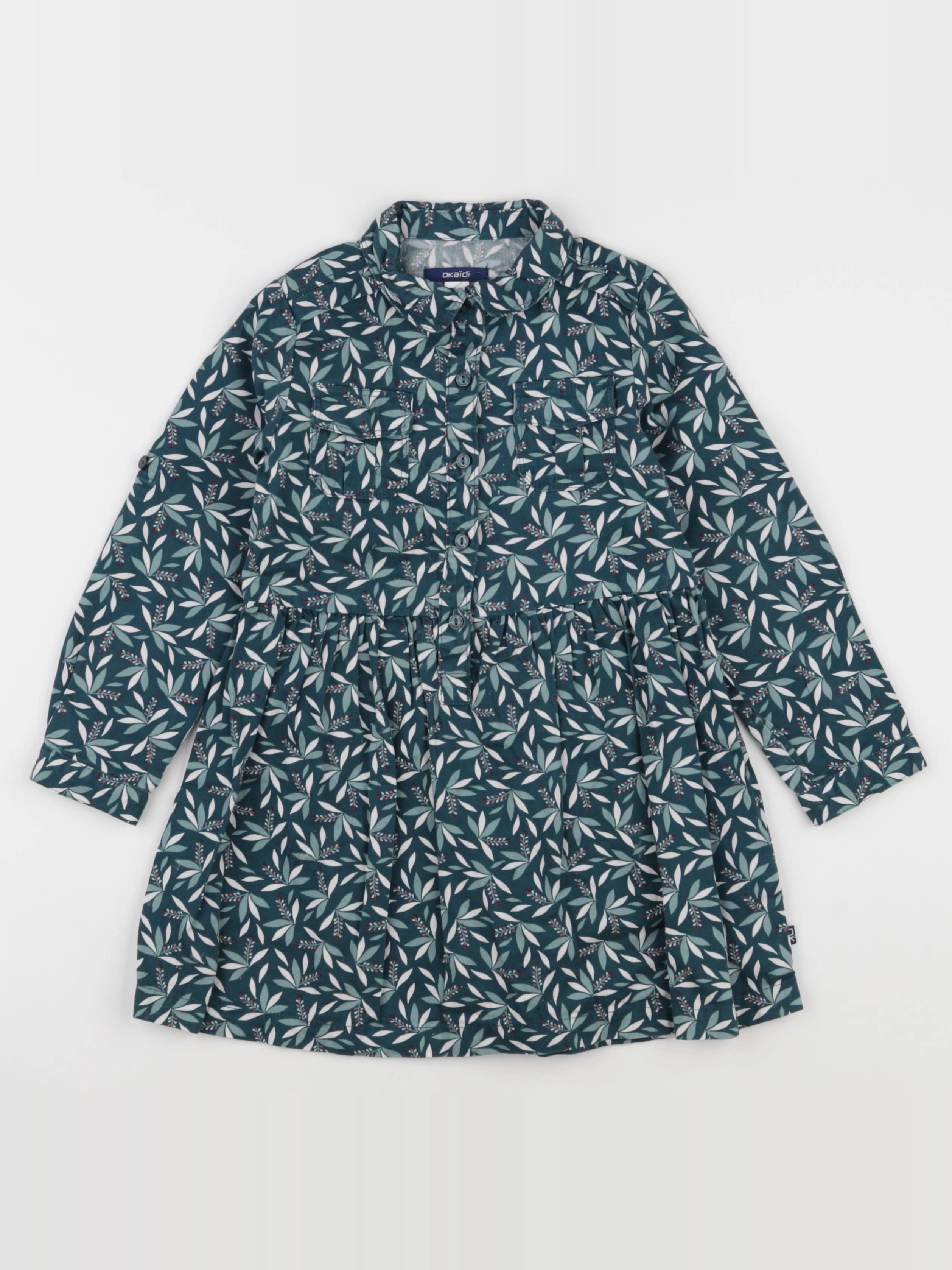 Okaidi - robe bleu, vert - 4 ans