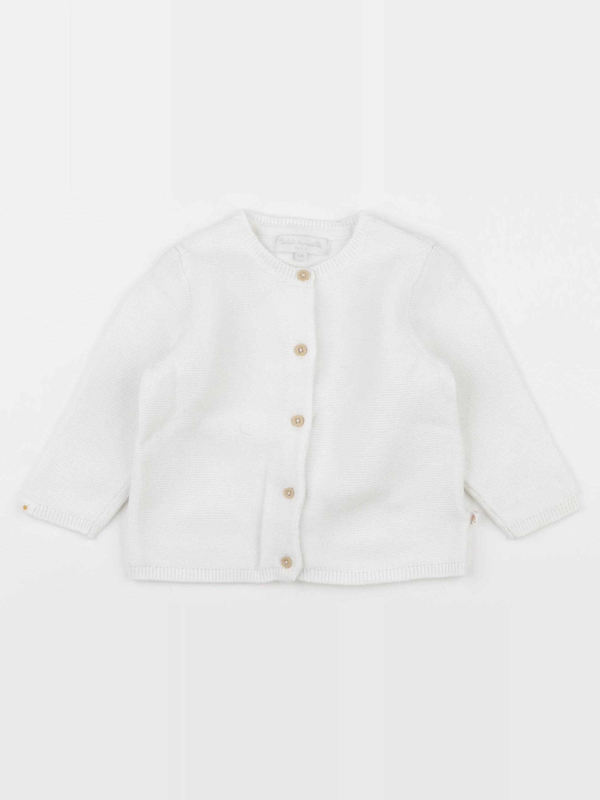 Cadet Rousselle - gilet blanc - 6 mois