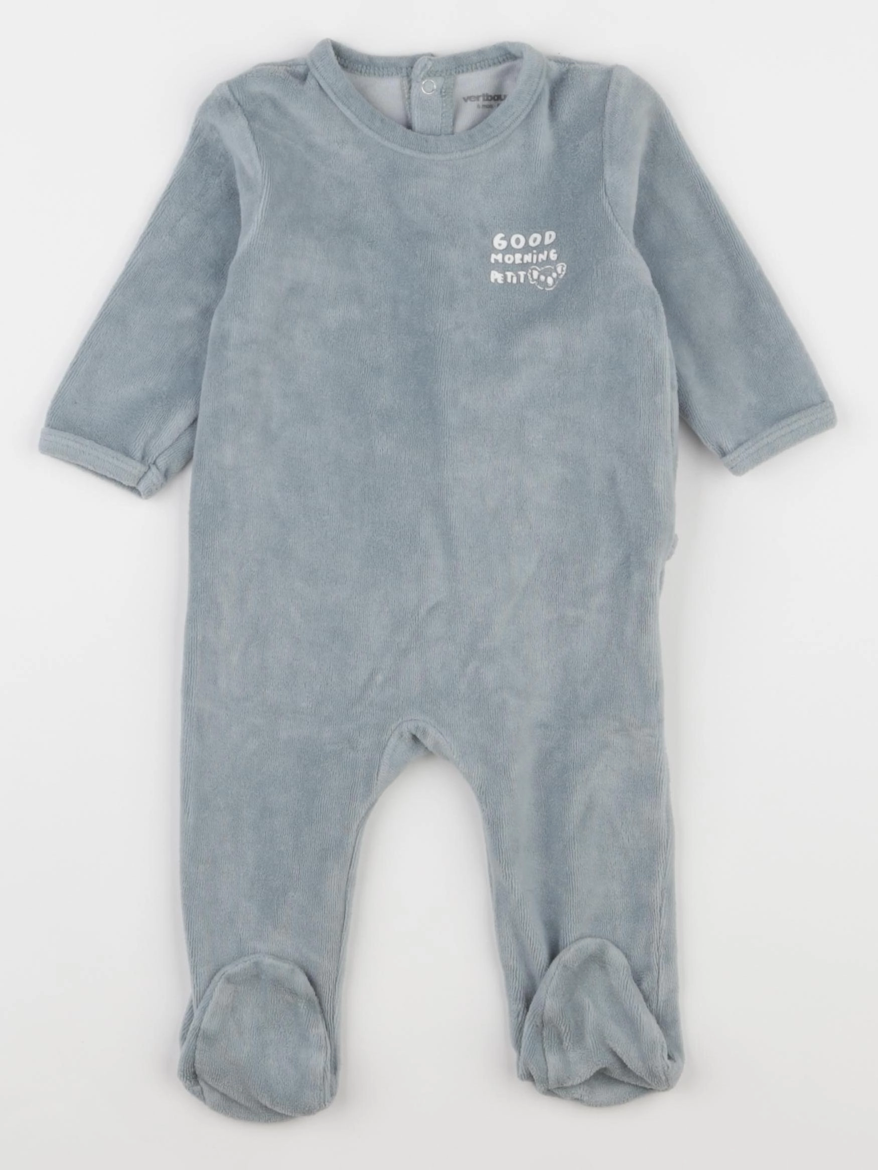 Vertbaudet - pyjama velours bleu - 6 mois