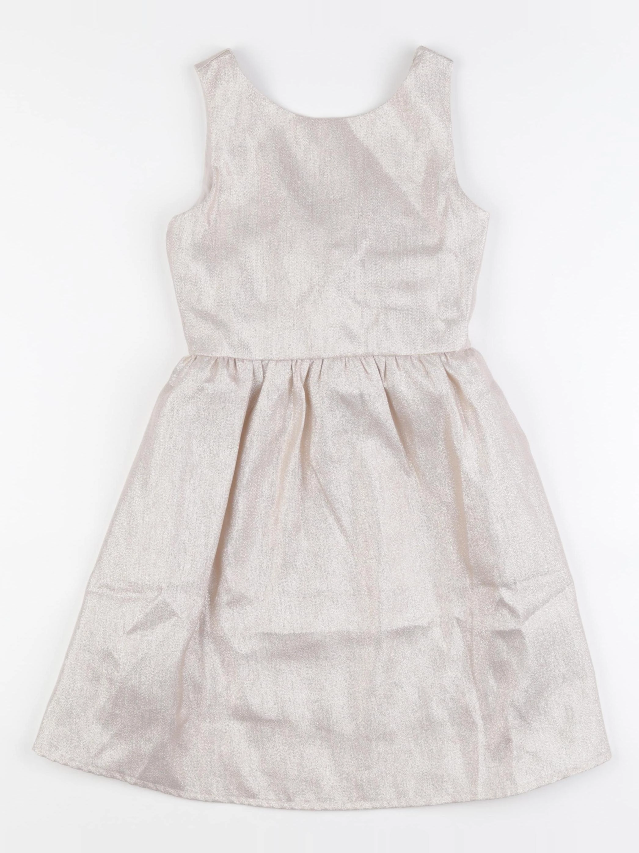 Vertbaudet - robe beige, argent - 7 ans
