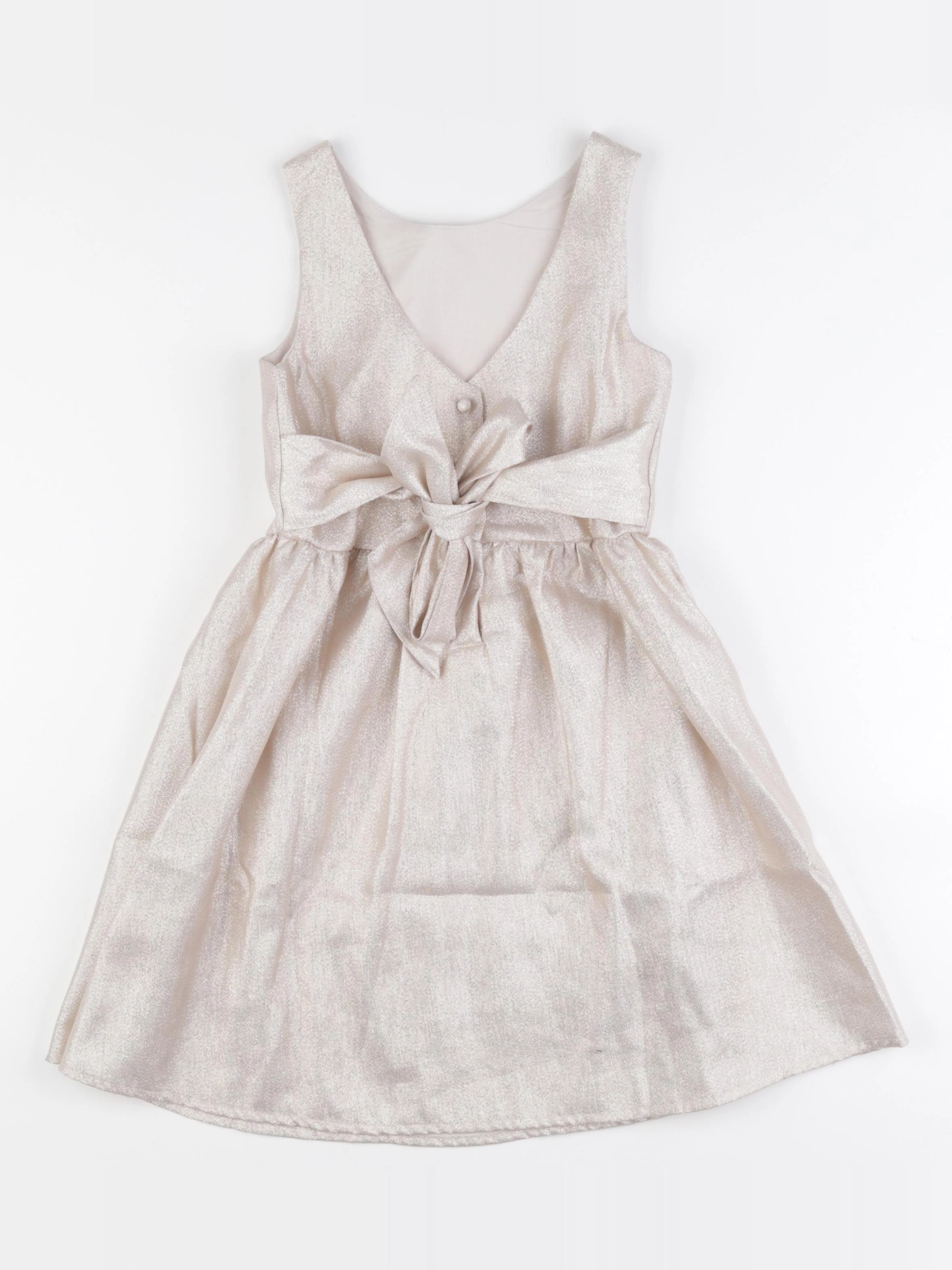 Vertbaudet - robe beige, argent - 7 ans