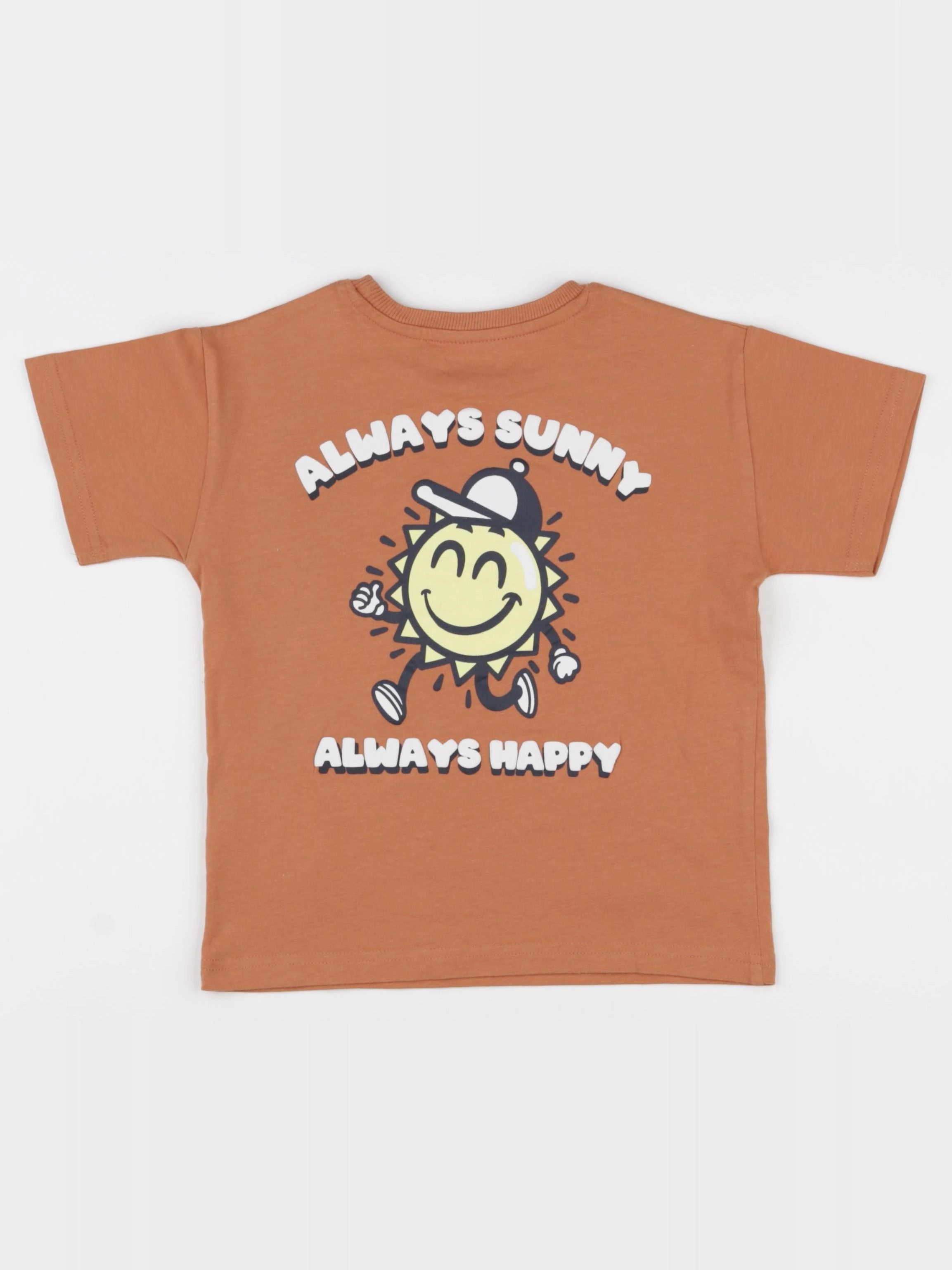 Vertbaudet - tee-shirt imprimé au dos marron - 5 ans