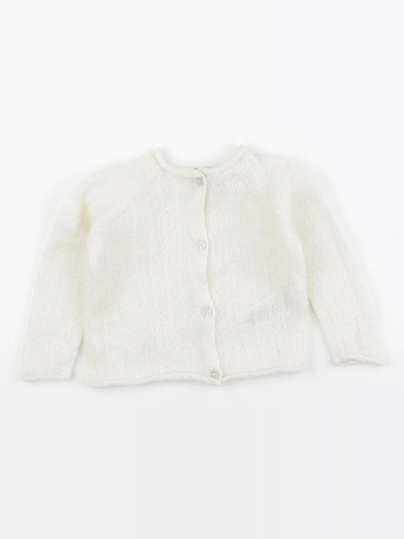 Petit Bateau - gilet blanc, argent - 18 mois