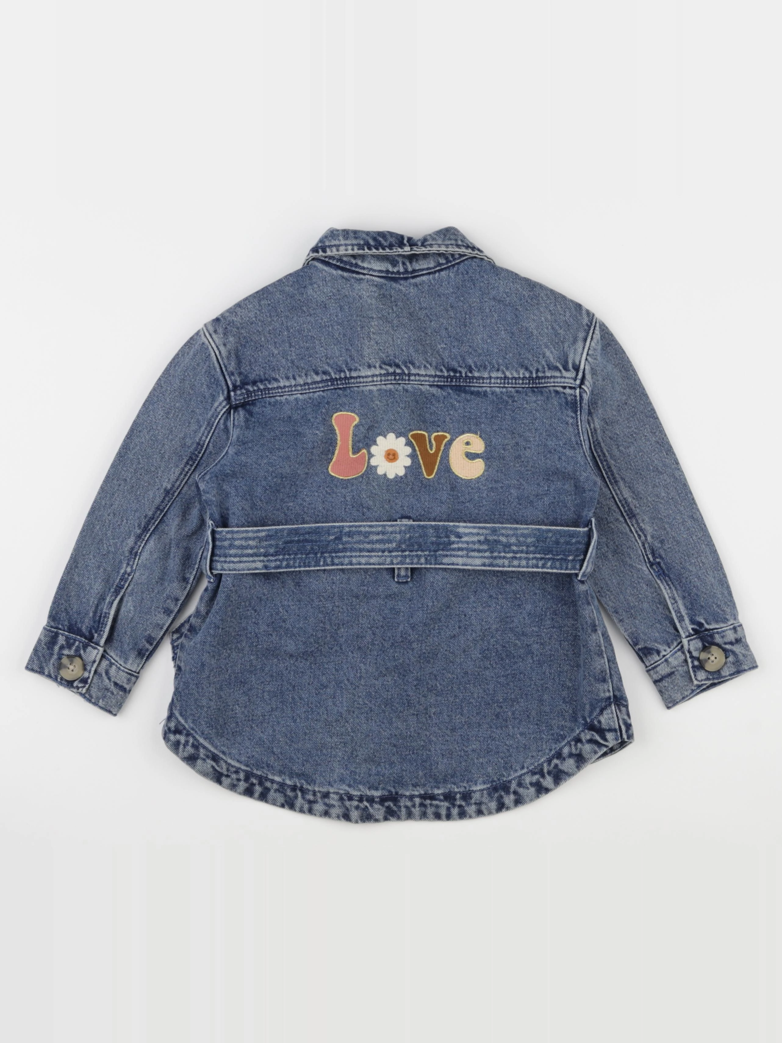 Vertbaudet - veste imprimé au dos bleu - 4 ans