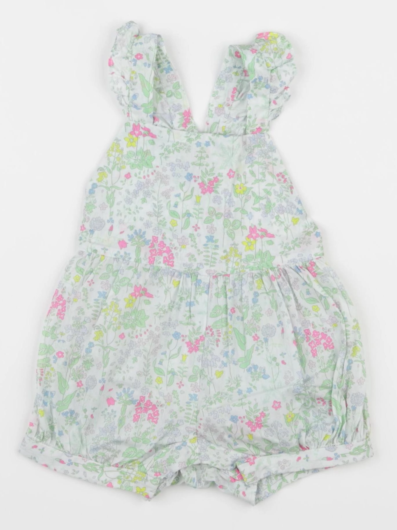 Jacadi - salopette liberty vert - 6 mois