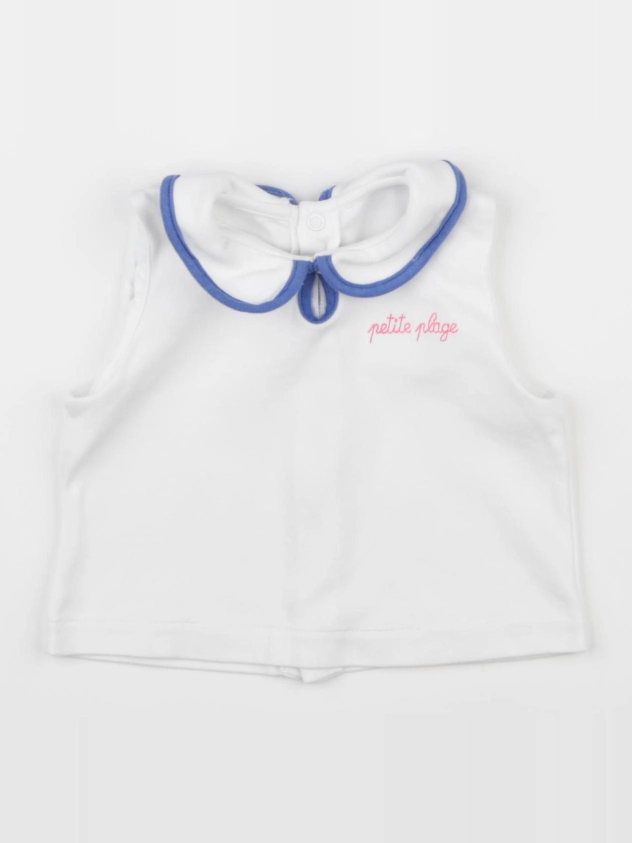 Jacadi - débardeur bleu, blanc - 6 mois