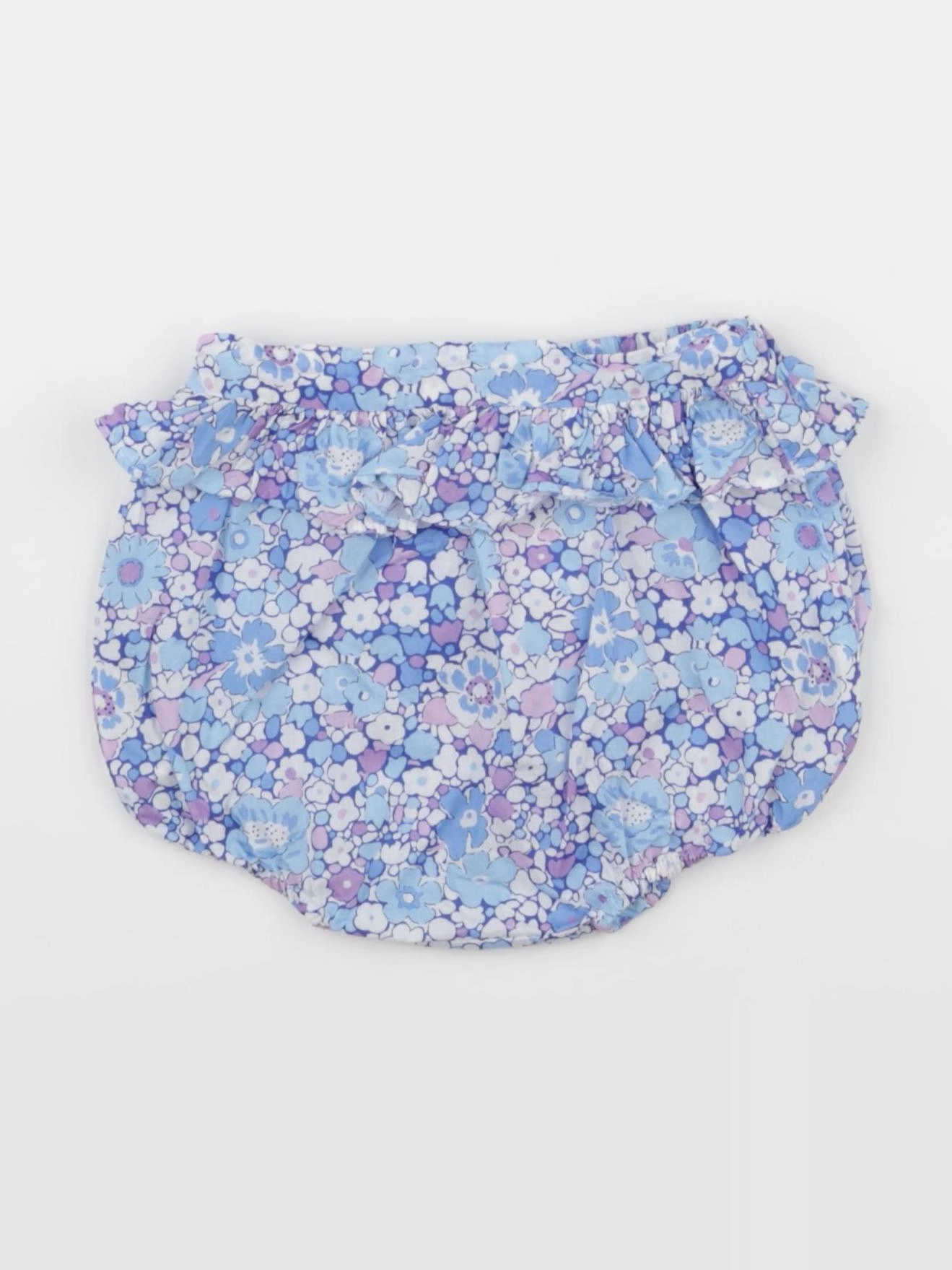 Jacadi - bloomer volants au dos, liberty bleu - 6 mois