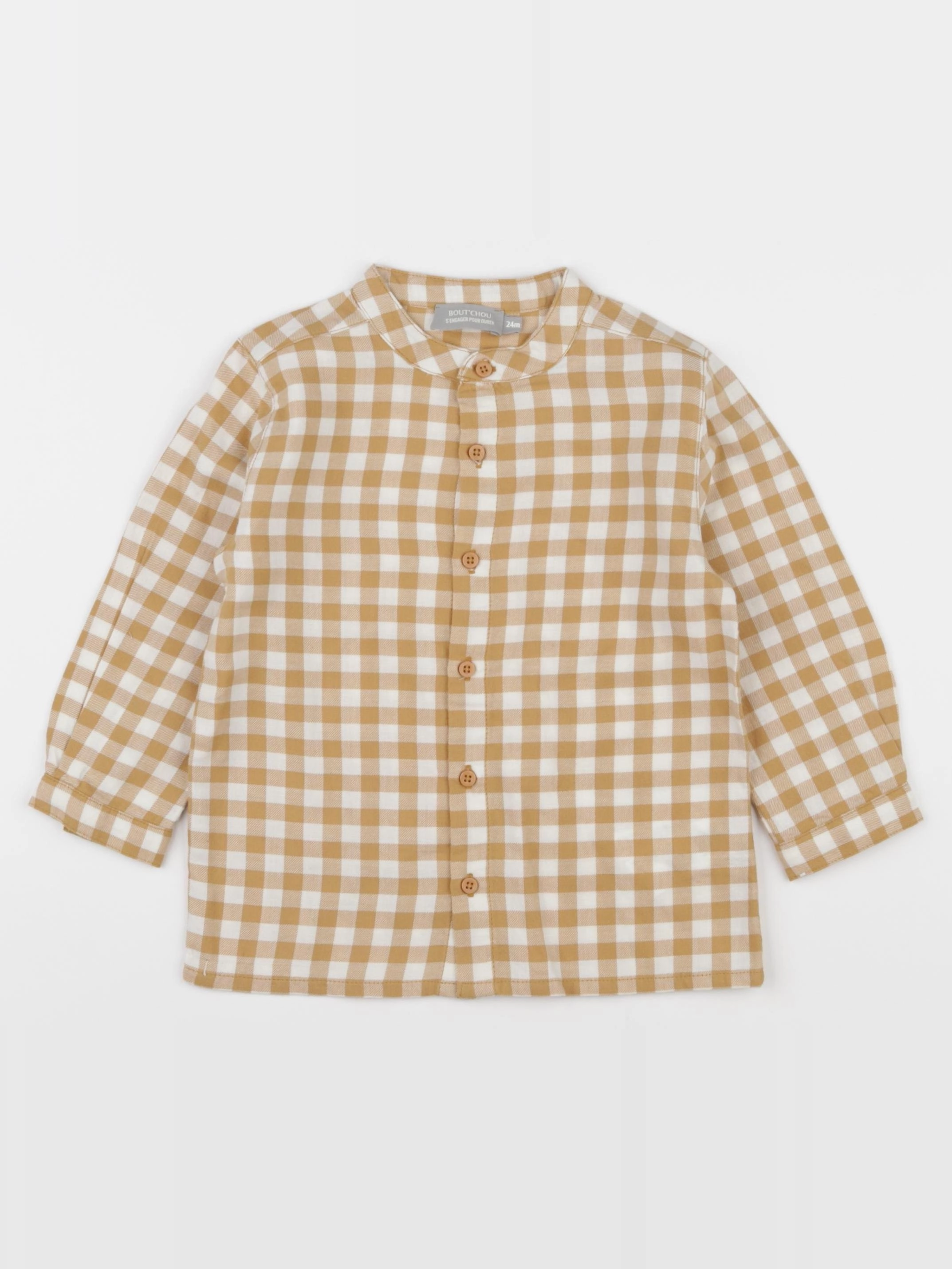 Boutchou - chemise blanc, marron - 24 mois