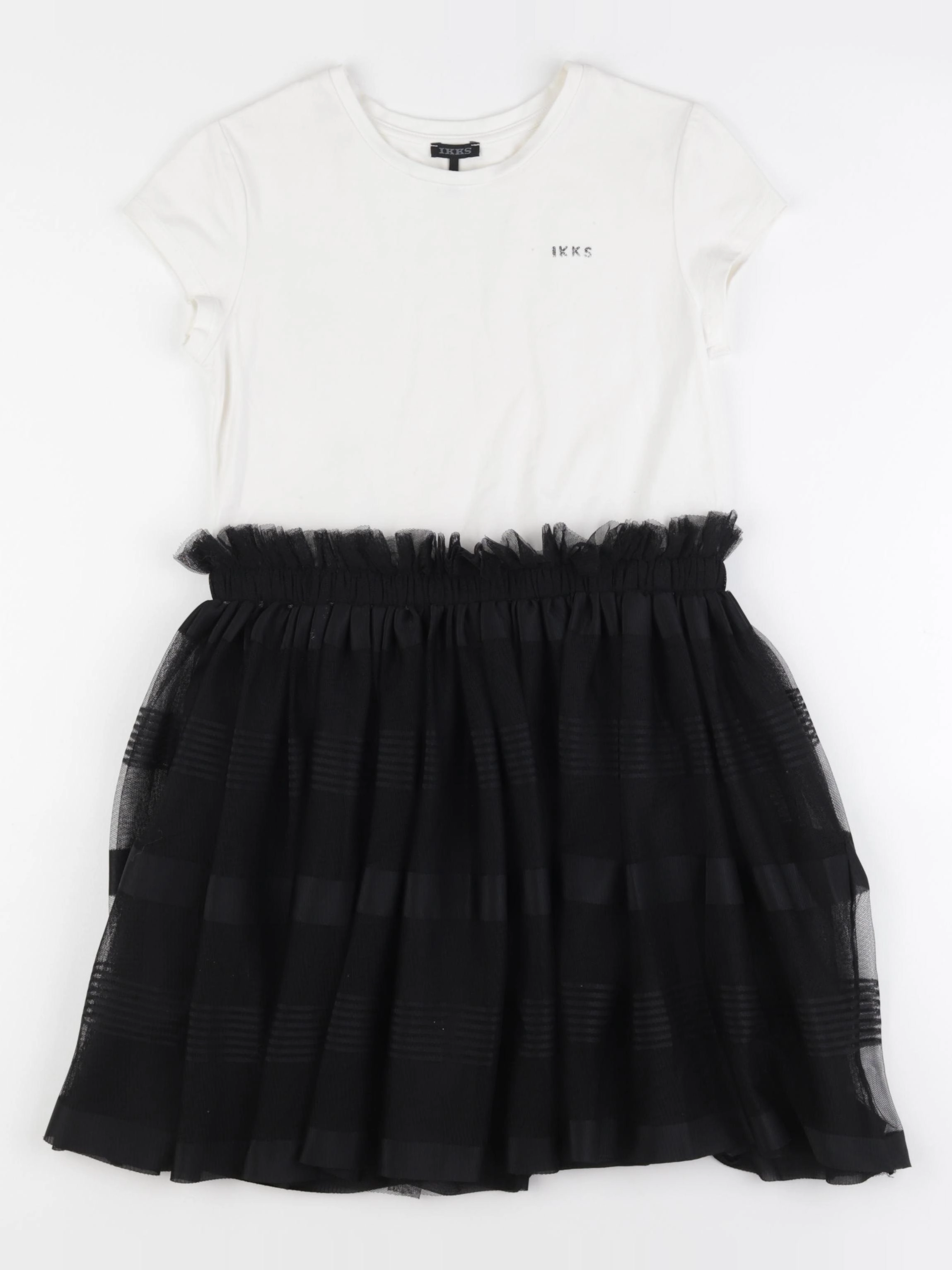 IKKS - robe blanc, noir - 10 ans