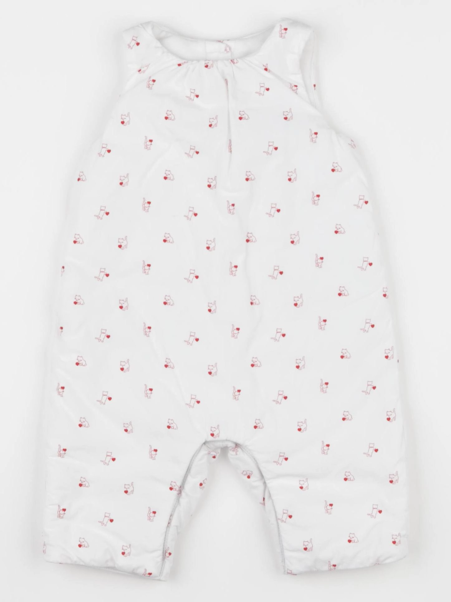 Jacadi - combinaison doublé blanc, rouge - 3 mois