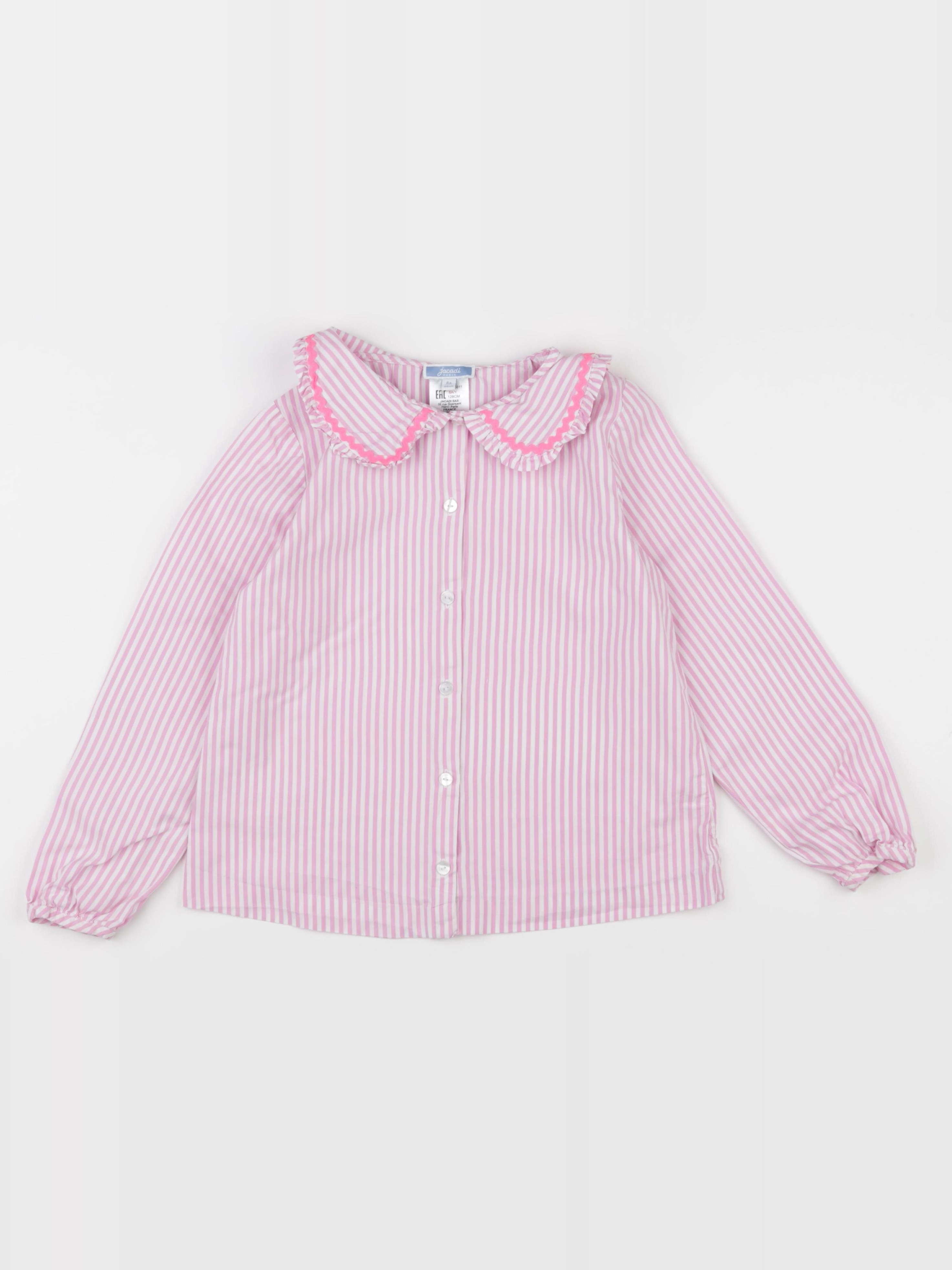 Jacadi - blouse rose, blanc - 8 ans