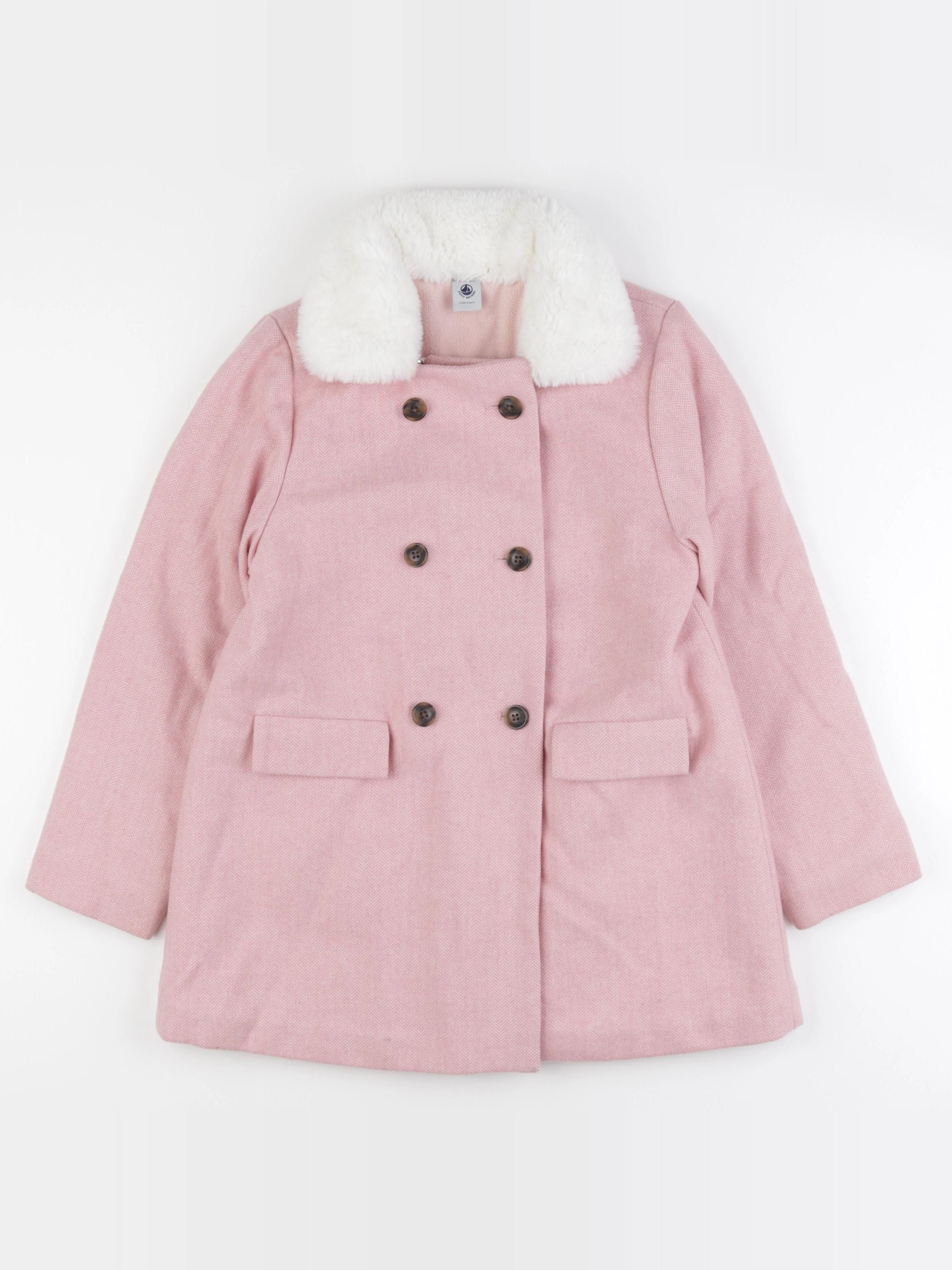 Petit Bateau - manteau rose - 10 ans