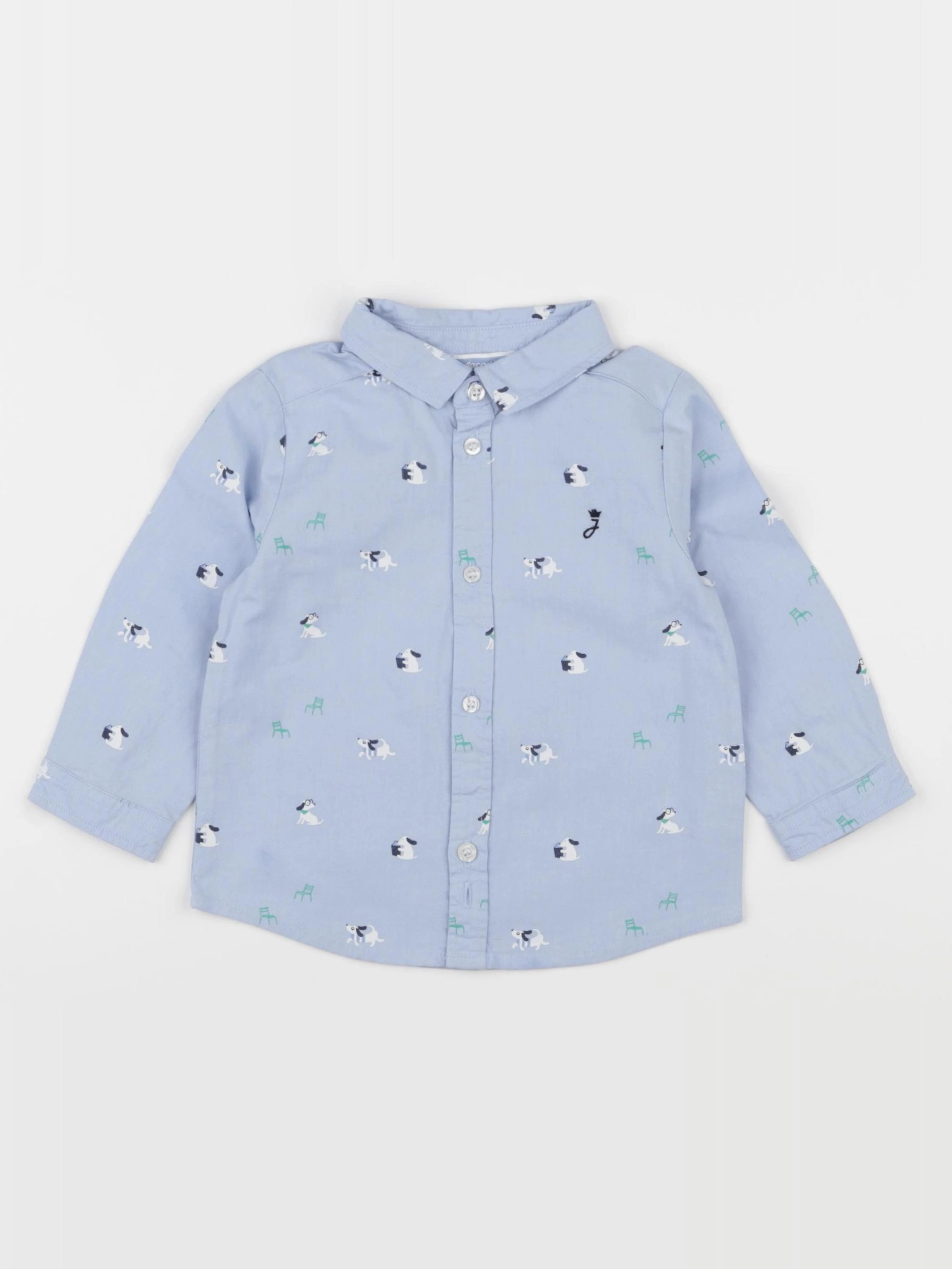 Jacadi - chemise bleu - 12 mois