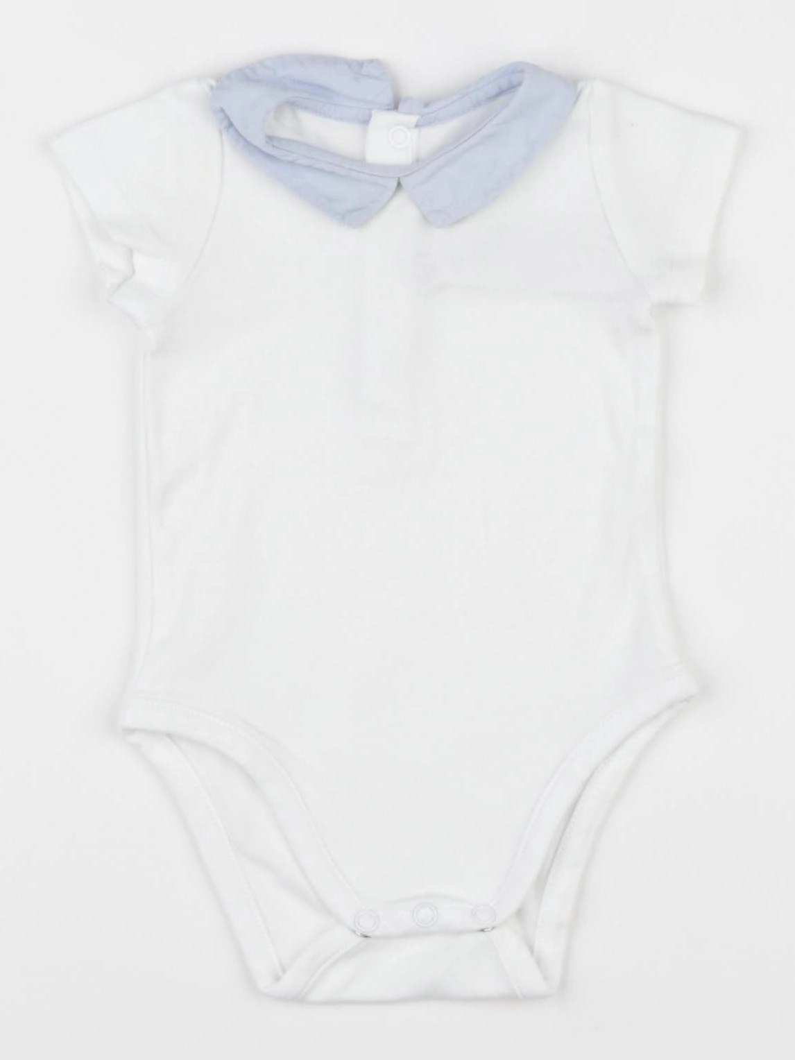 Jacadi - body à col blanc, bleu - 3 mois