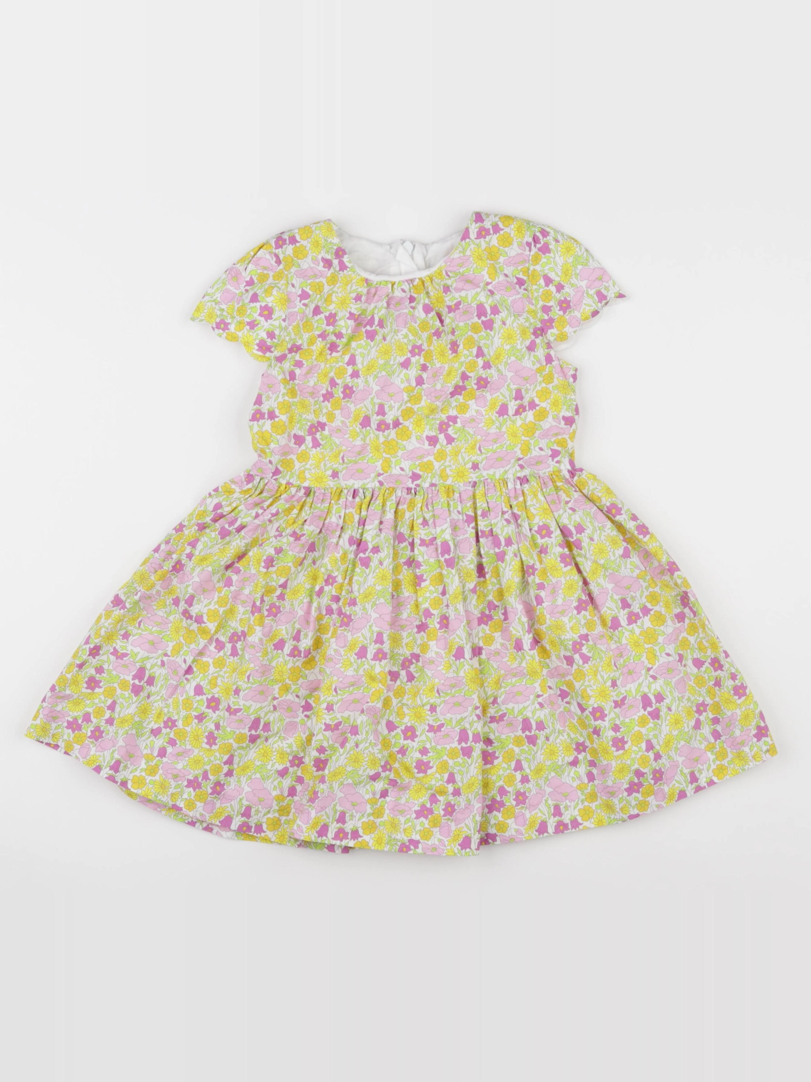 Jacadi - robe liberty rose, jaune - 3 ans