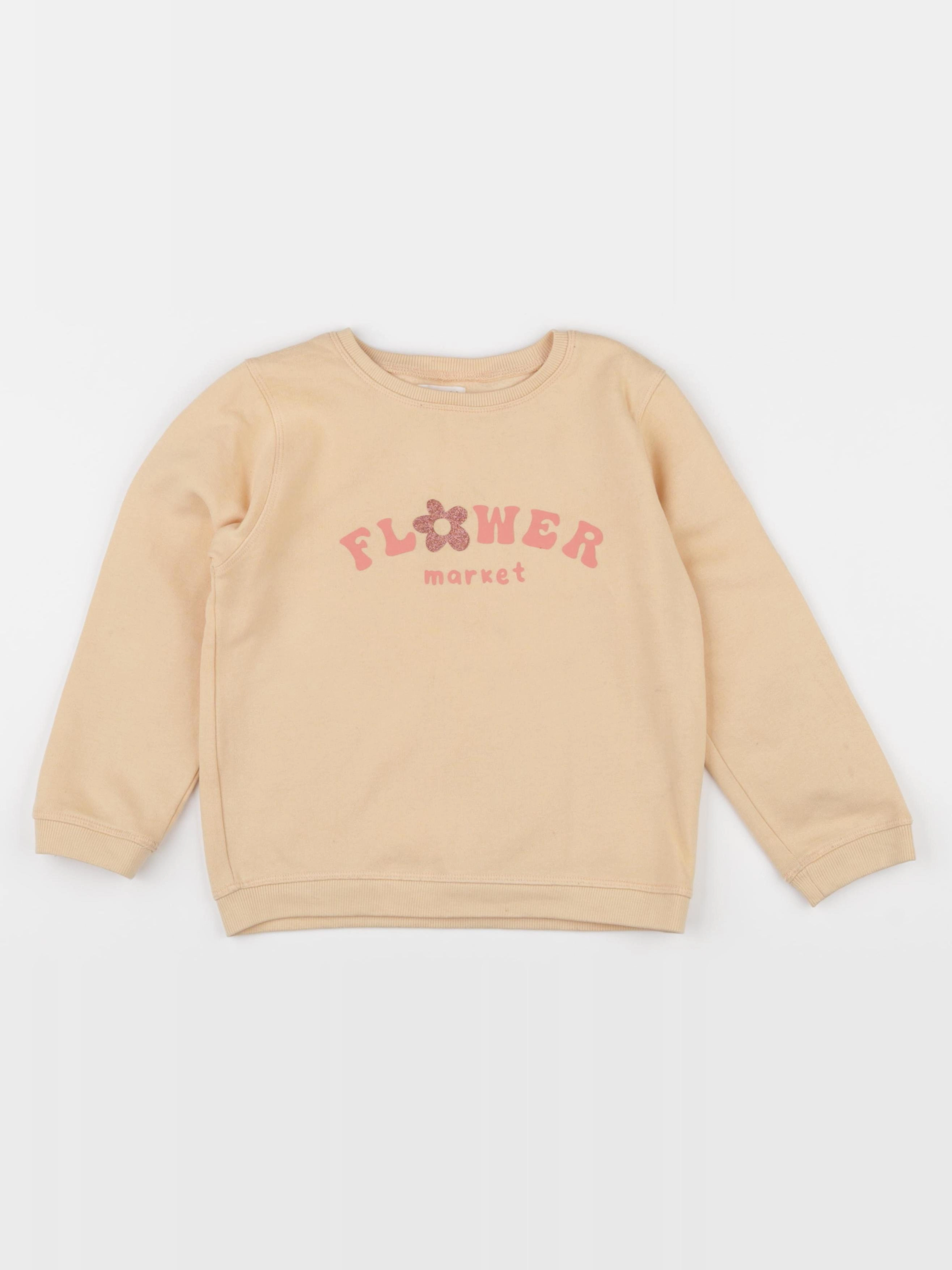 Vertbaudet - sweat beige - 6 ans