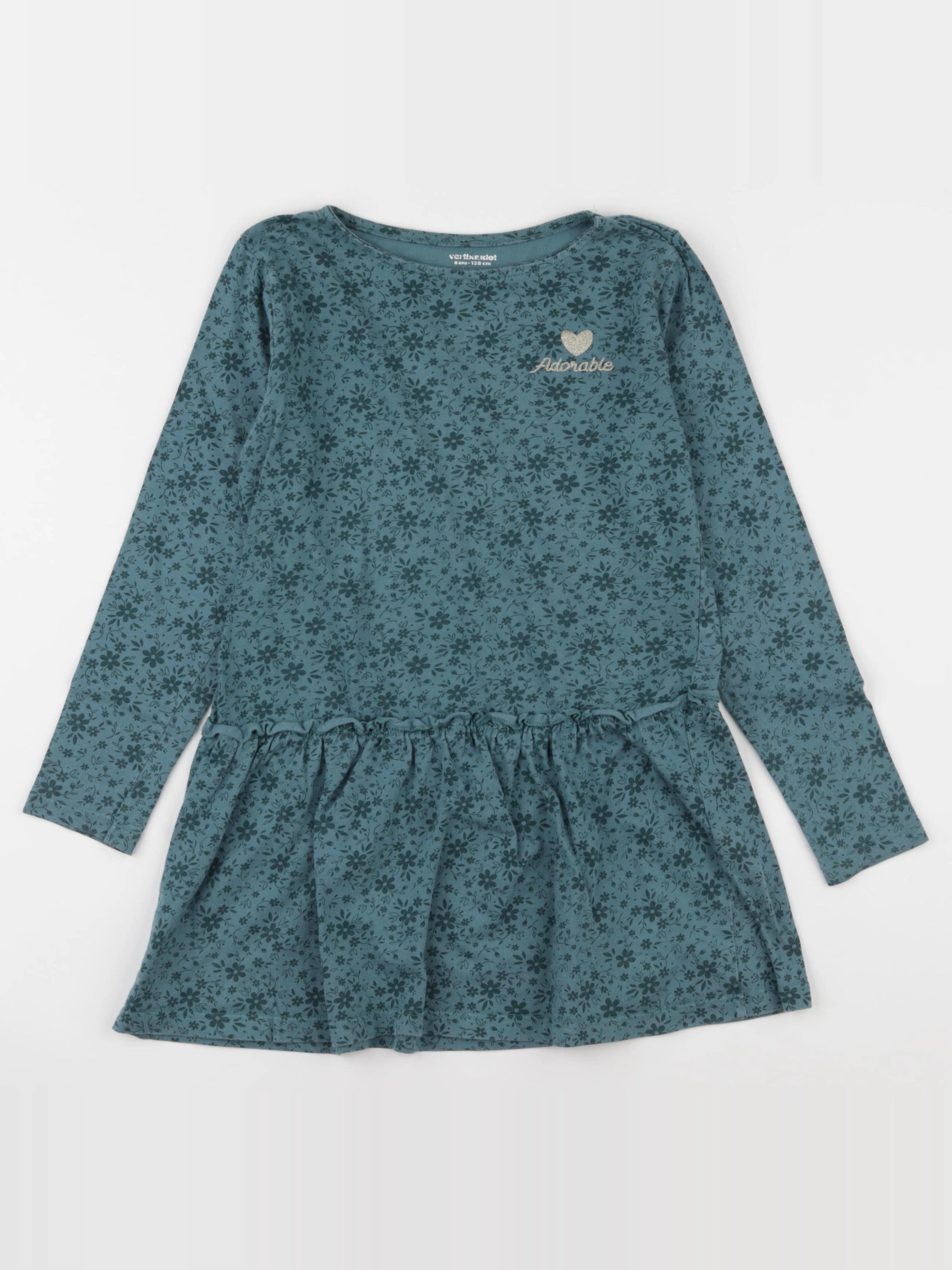 Vertbaudet - robe vert - 8 ans
