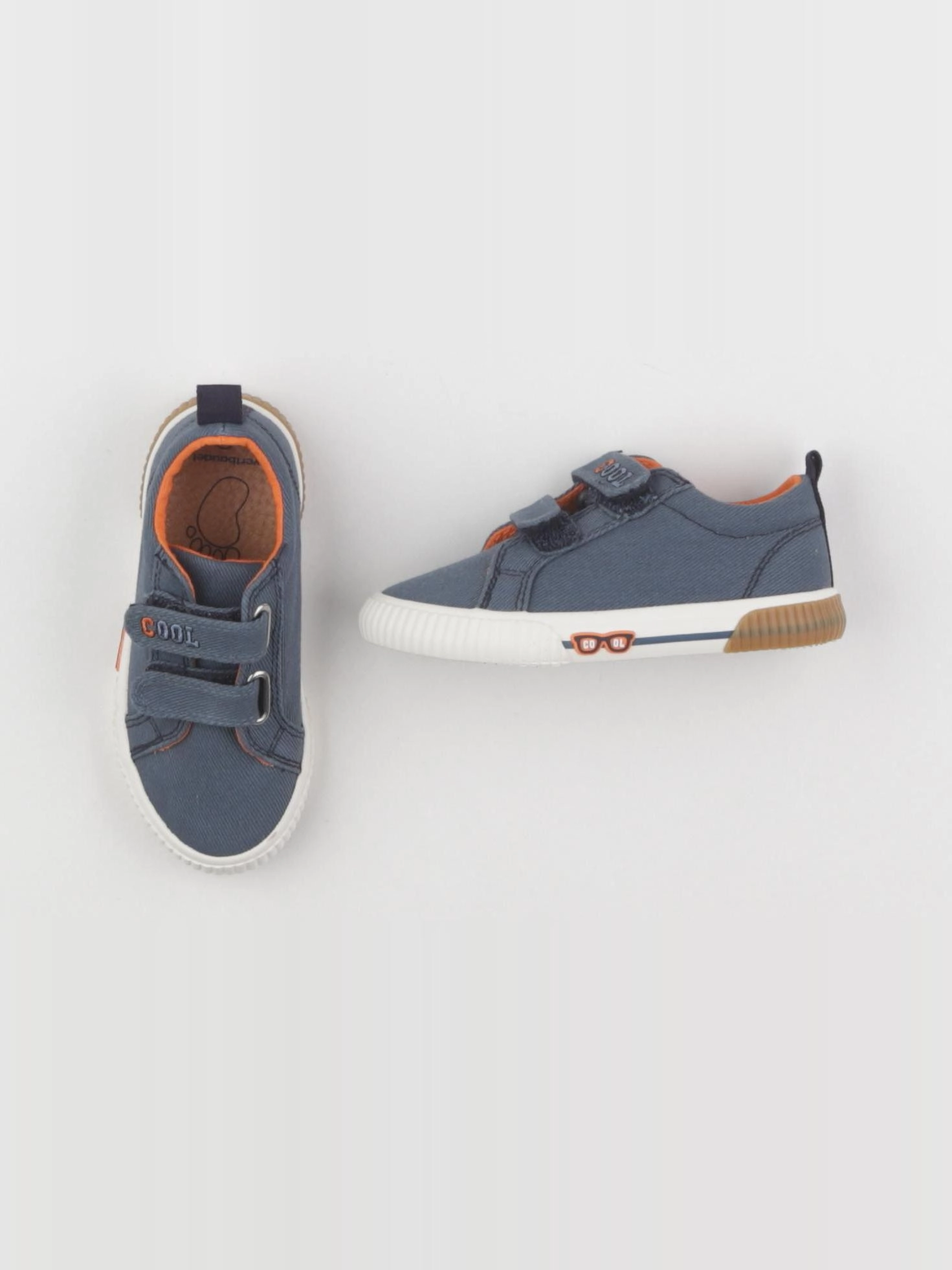 Vertbaudet - tennis à scratch/ lacets bleu - pointure 26