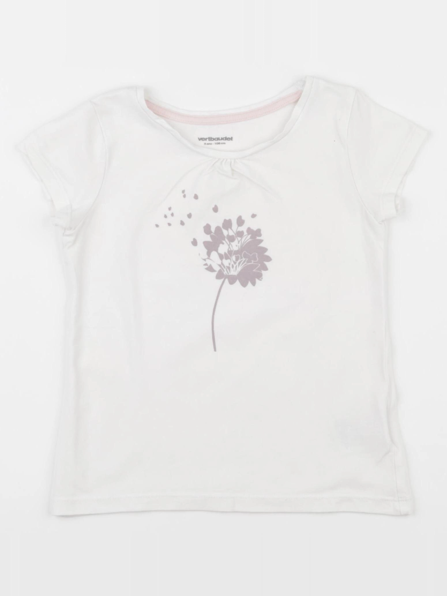 Vertbaudet - tee-shirt blanc - 5 ans