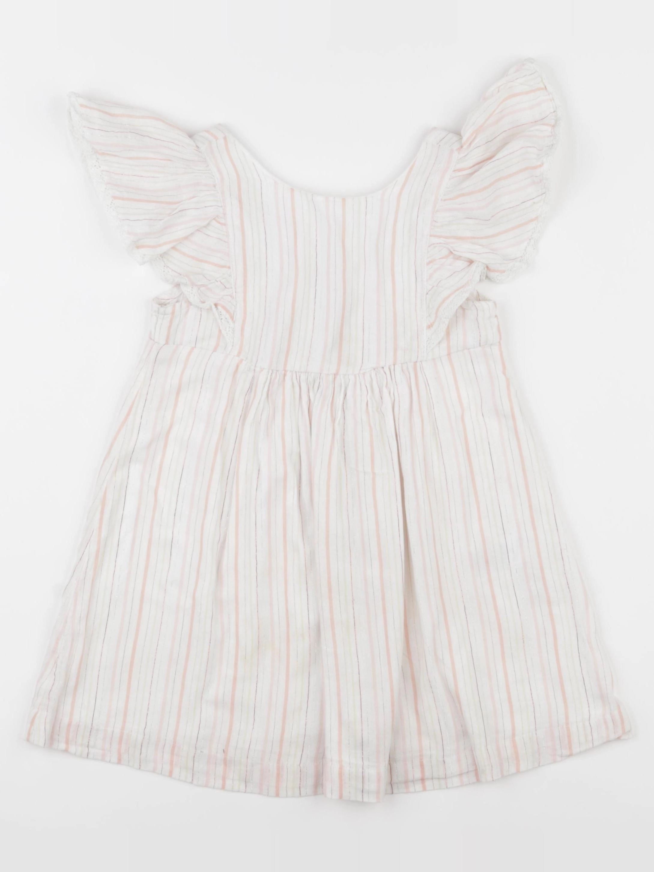 Vertbaudet - robe blanc, rose - 4 ans