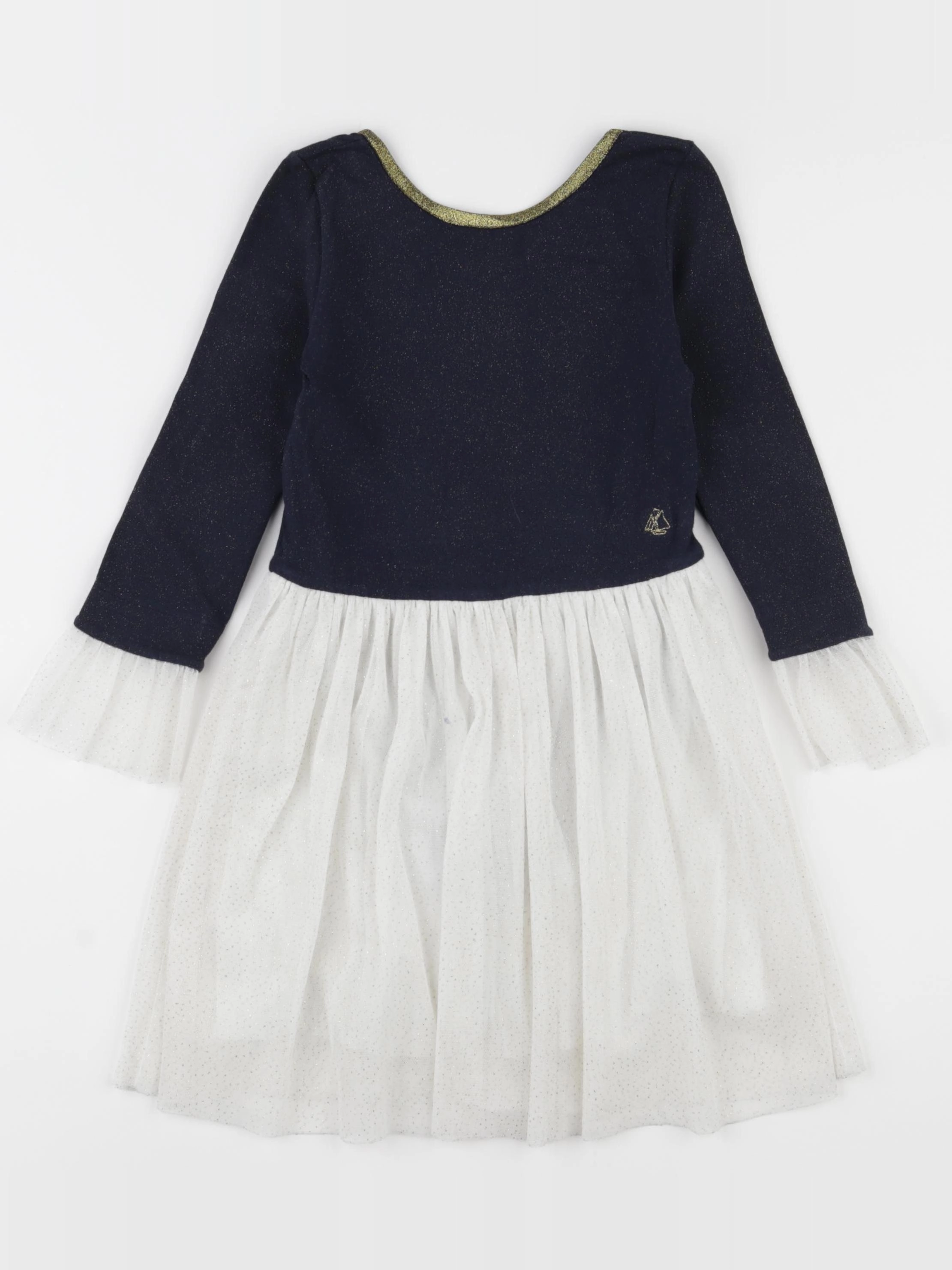 Petit Bateau - robe body bleu, or - 5 ans