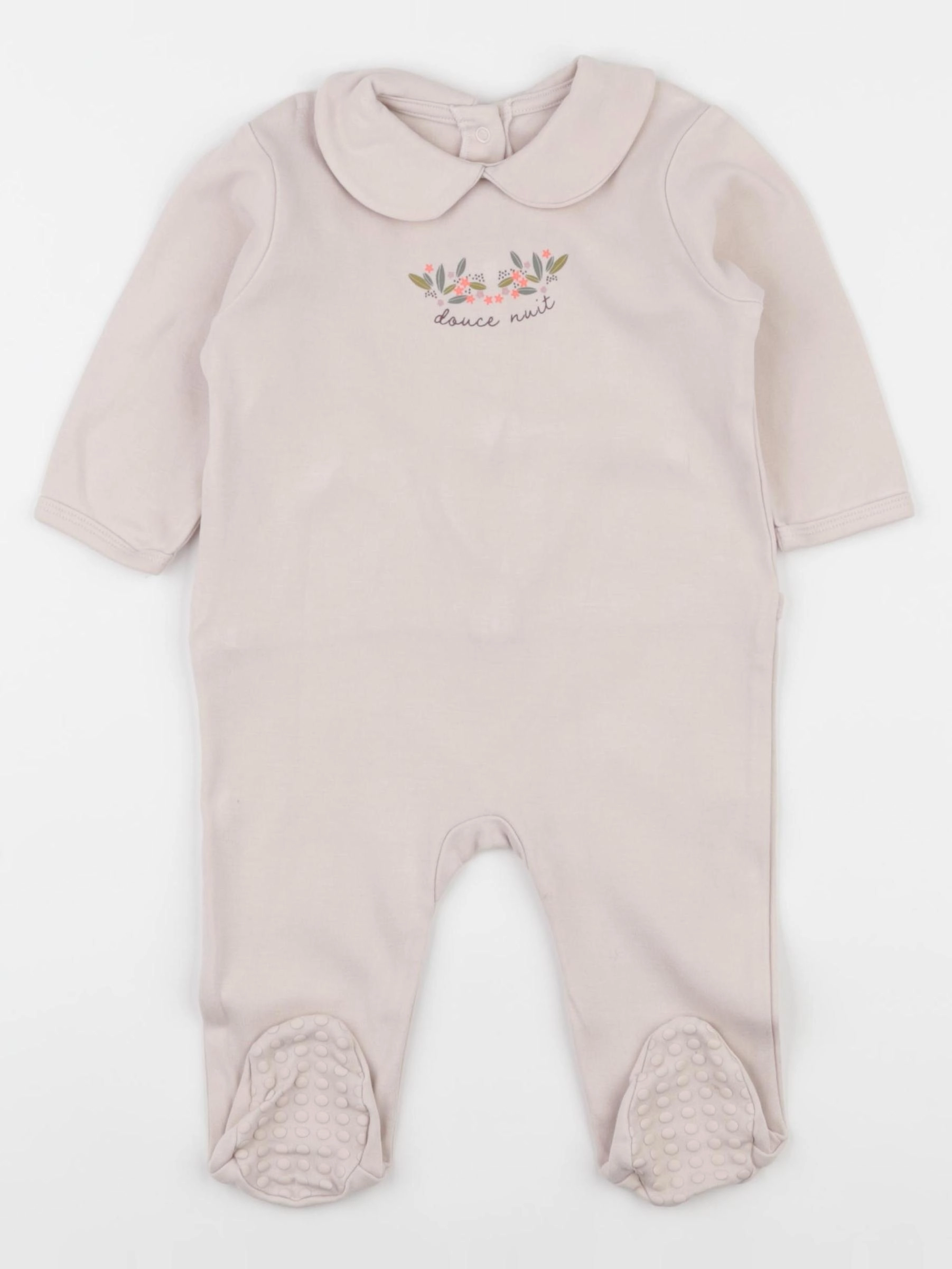 Vertbaudet - pyjama coton beige - 9 mois